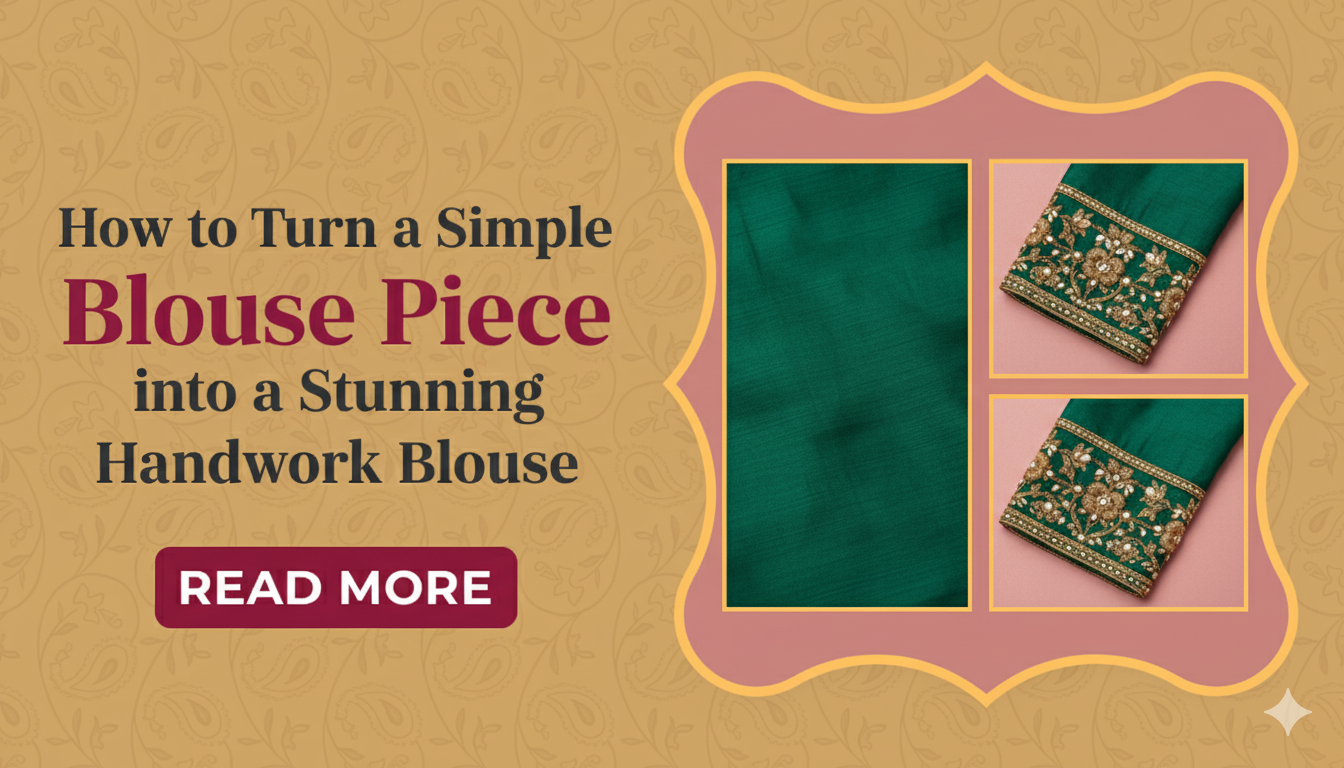 How to Turn a Simple Blouse Piece into a Stunning Handwork Blouse