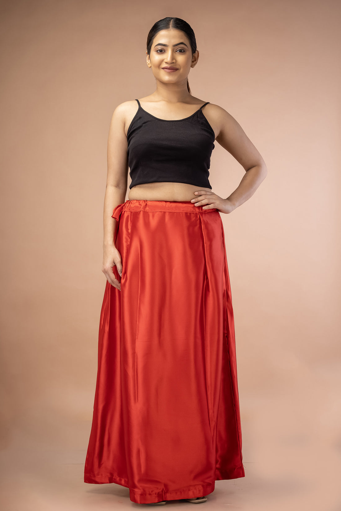 Red Classic Satin Petticoat - Sarla Creations