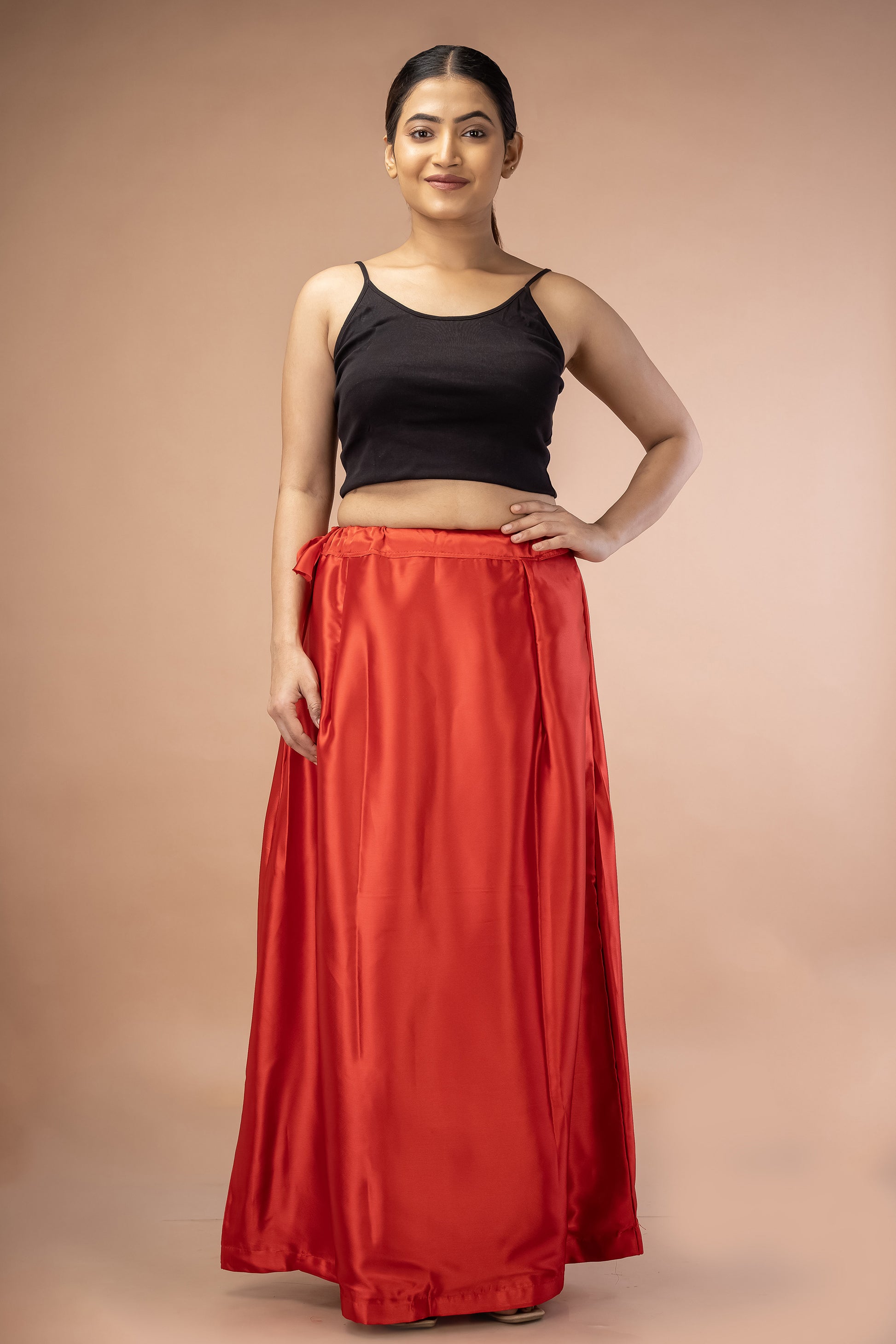 Red Classic Satin Petticoat - Sarla Creations