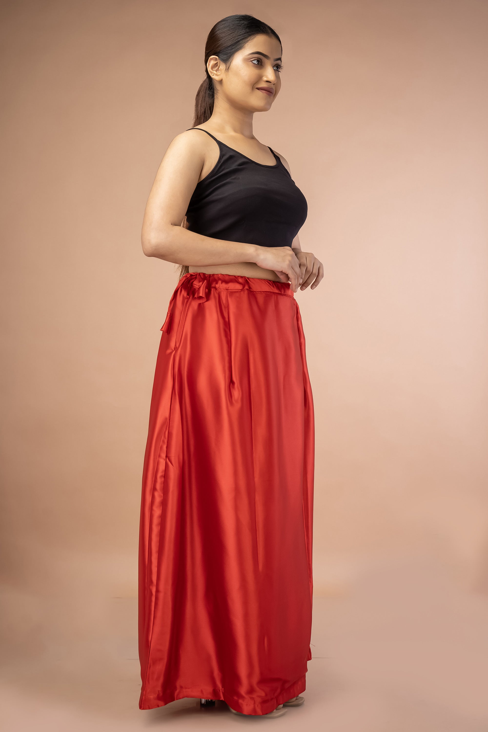 Red Classic Satin Petticoat - Sarla Creations