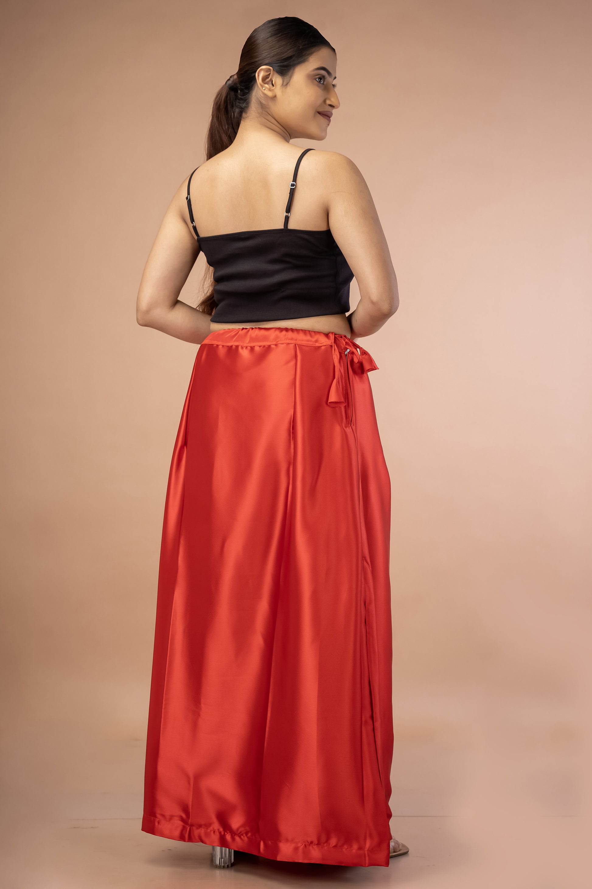Red Classic Satin Petticoat - Sarla Creations