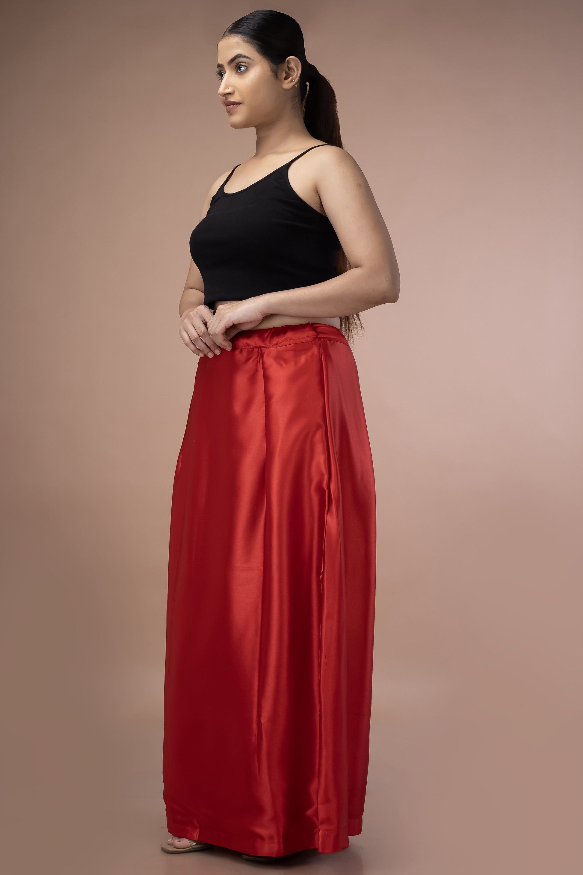 Red Classic Satin Petticoat - Sarla Creations