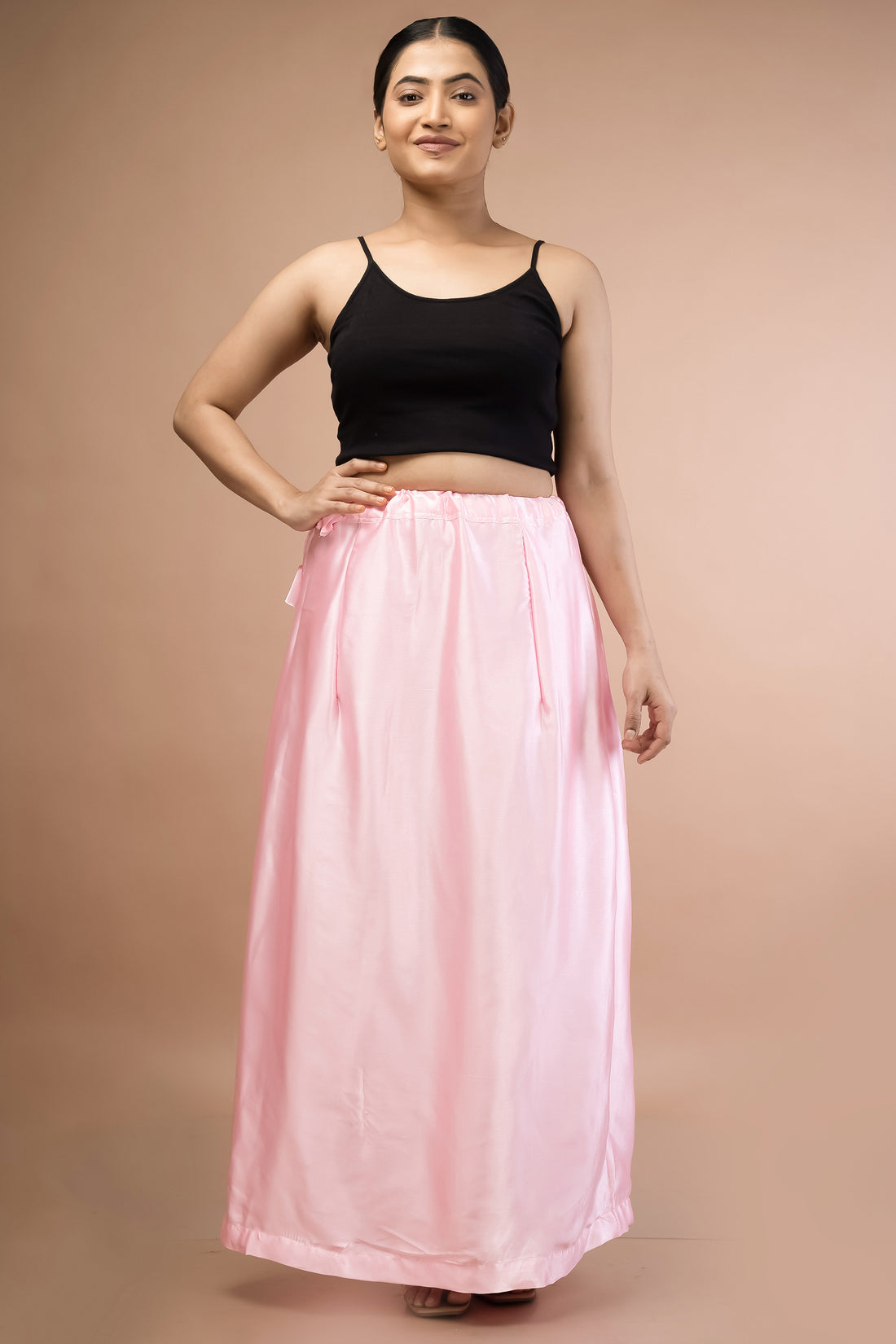 Pink Light Satin Petticoat - Sarla Creations