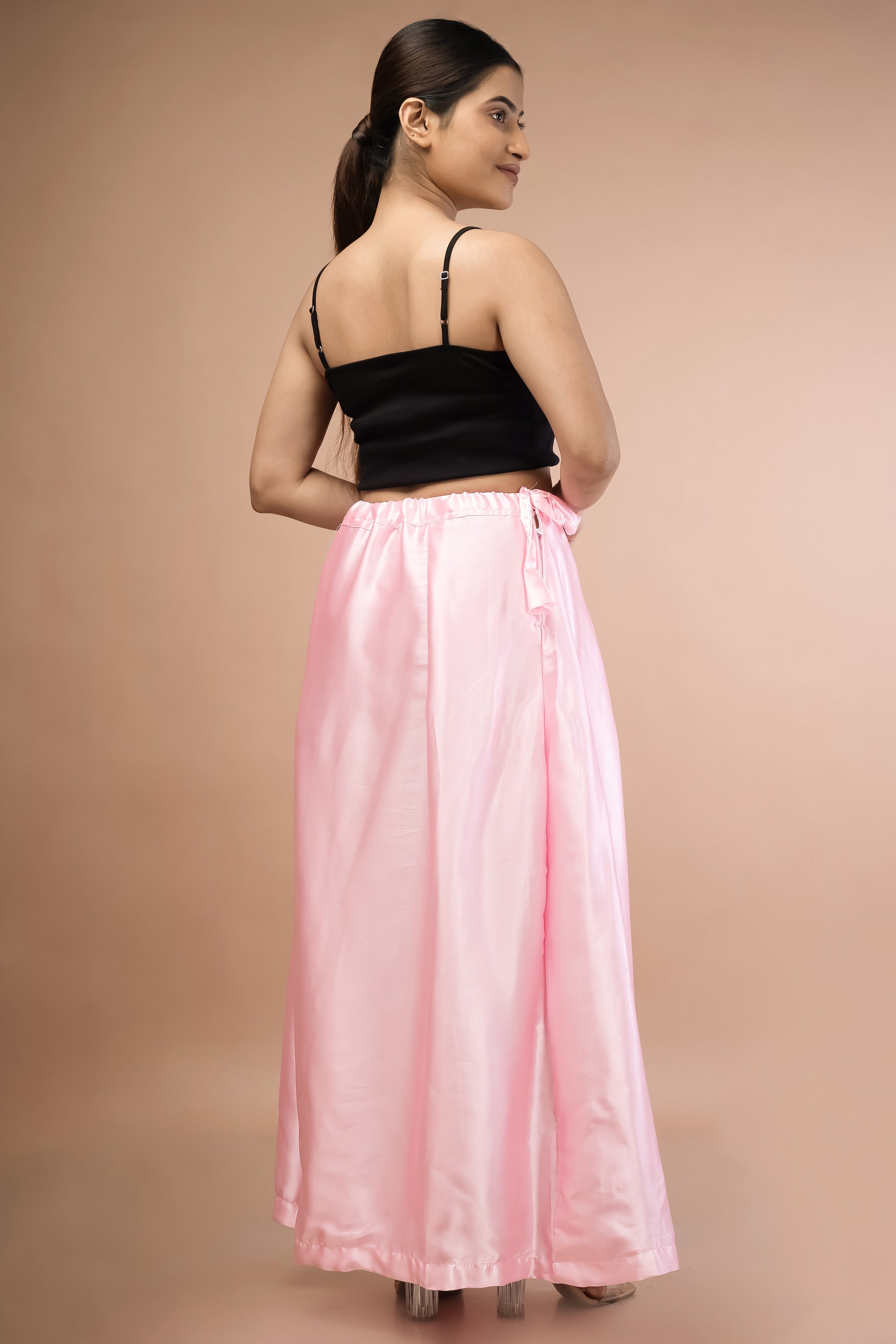Pink Light Satin Petticoat - Sarla Creations