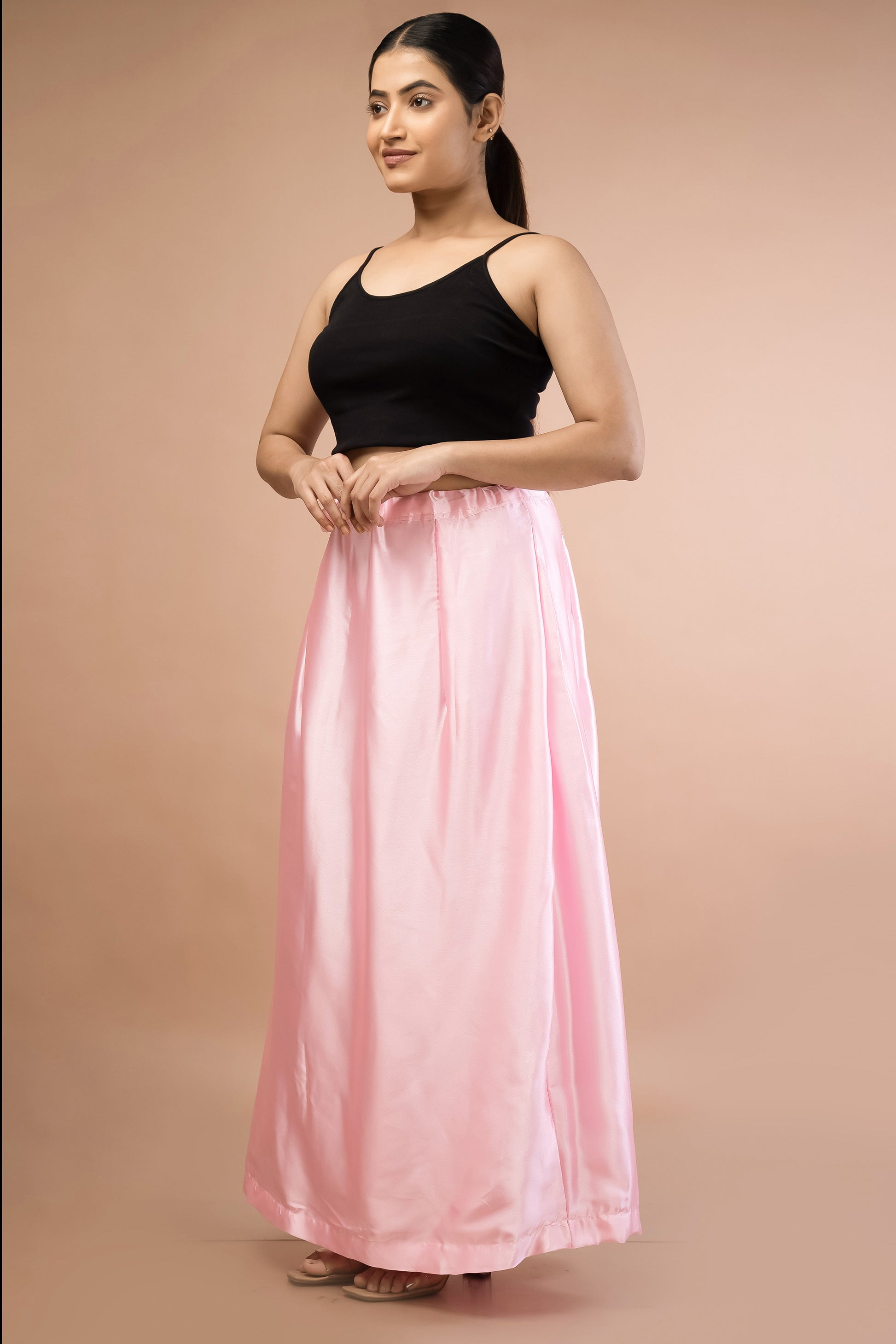 Pink Light Satin Petticoat - Sarla Creations