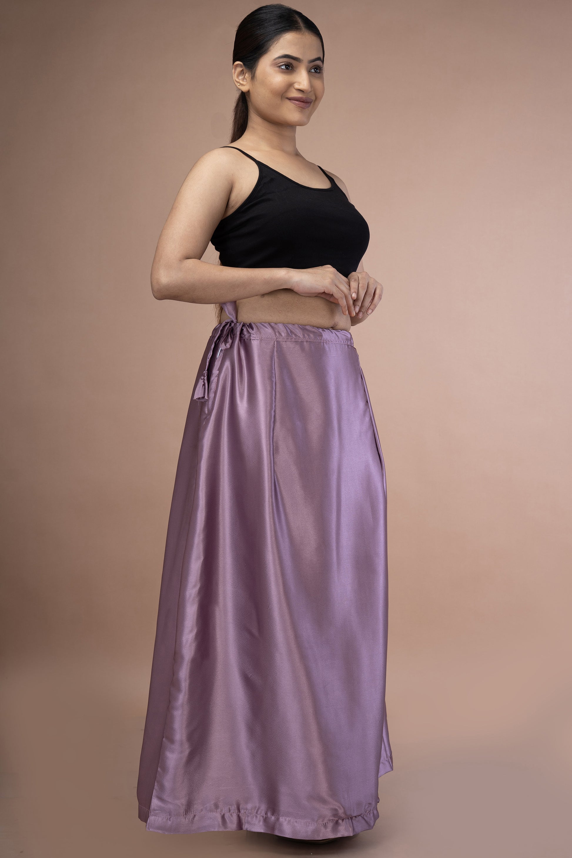 Mauve Satin Petticoat - Sarla Creations