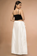 White Classic Satin Petticoat - Sarla Creations