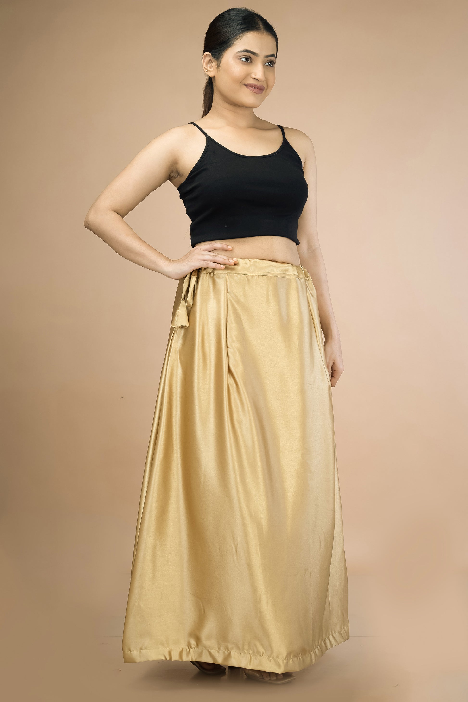 Gold Satin Petticoat - Sarla Creations