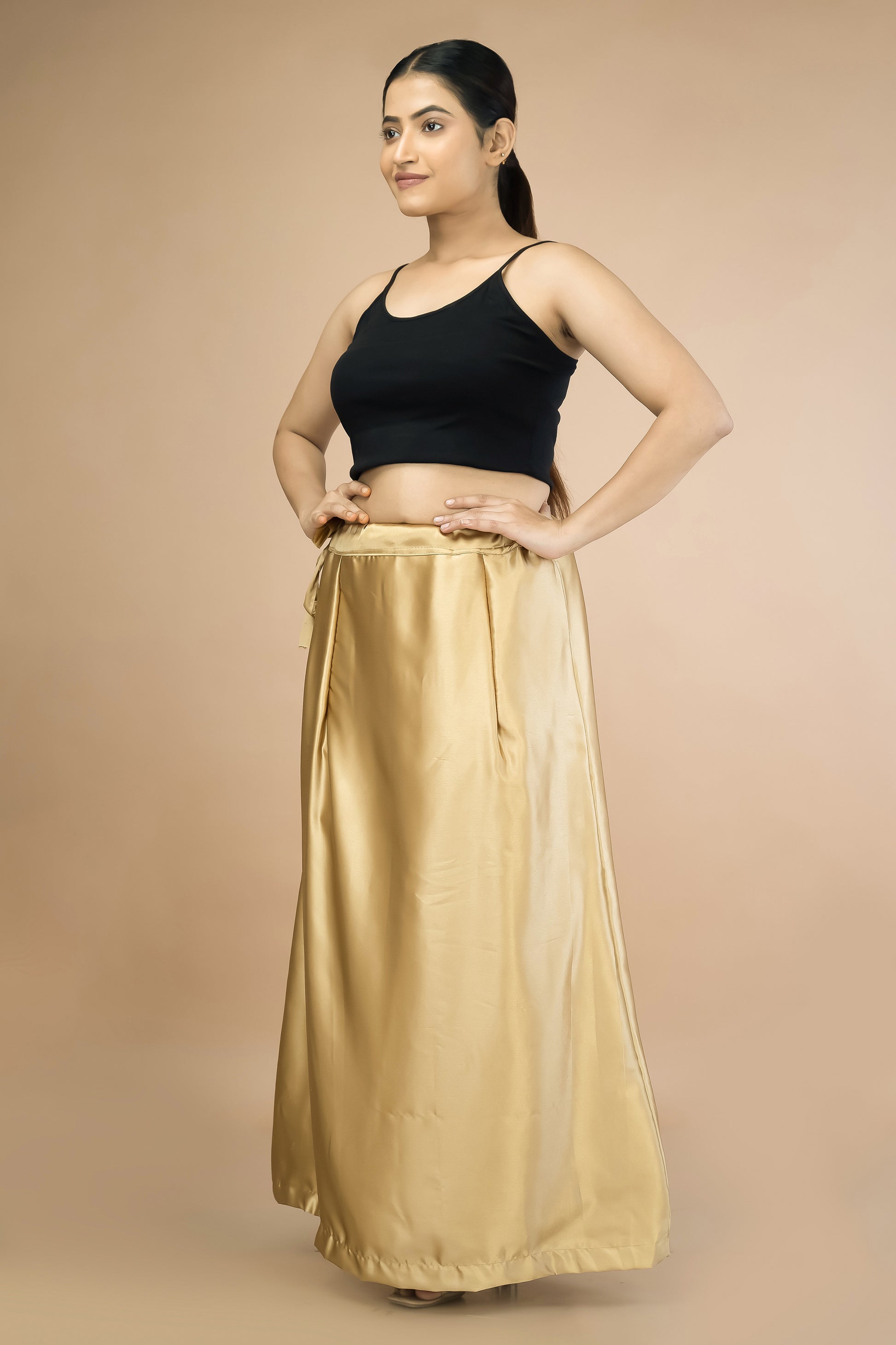 Gold Satin Petticoat - Sarla Creations