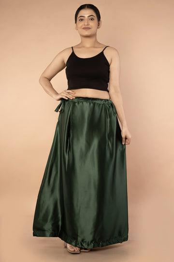 Green Forest Satin Petticoat - Sarla Creations