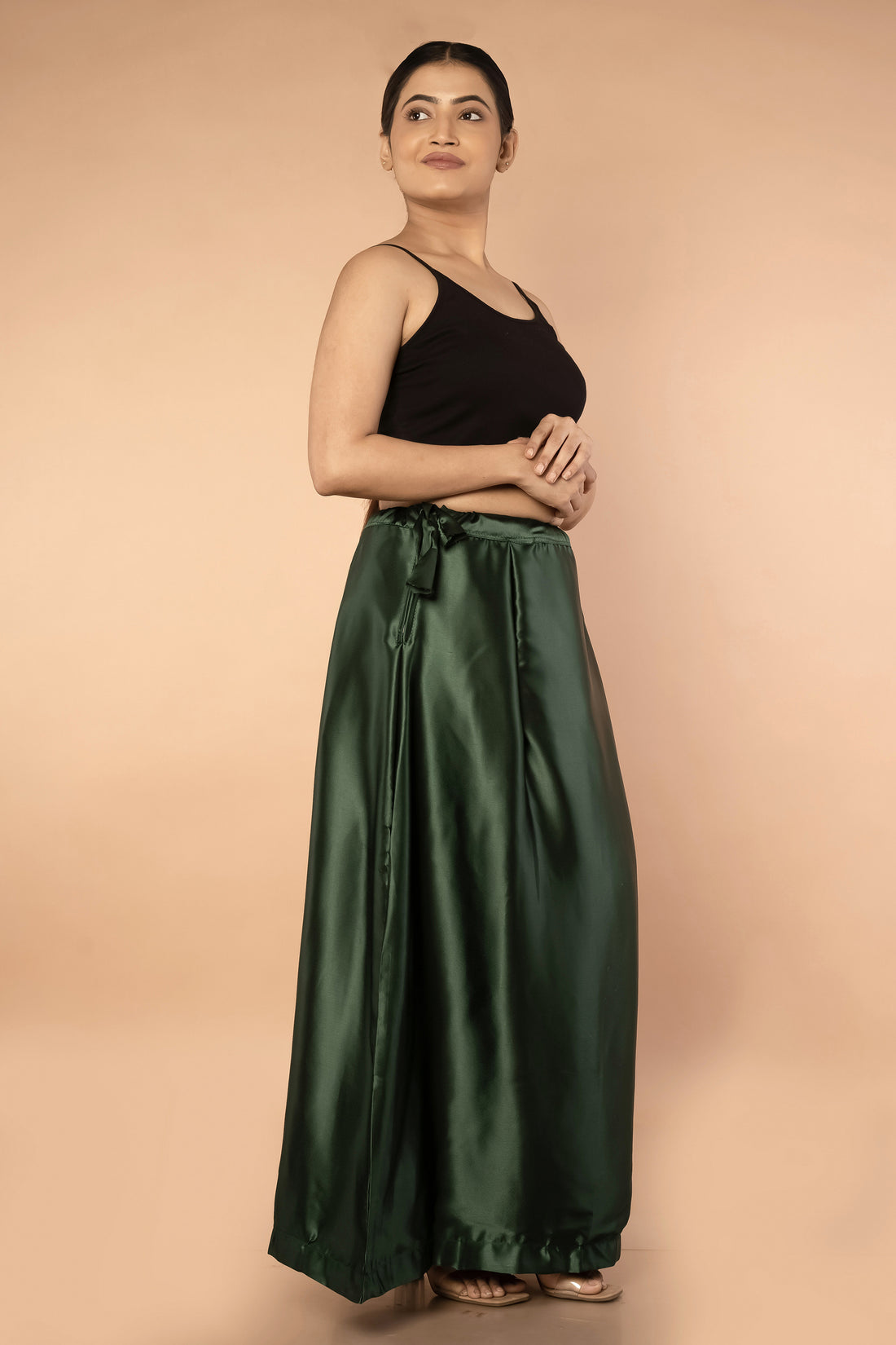Green Forest Satin Petticoat - Sarla Creations