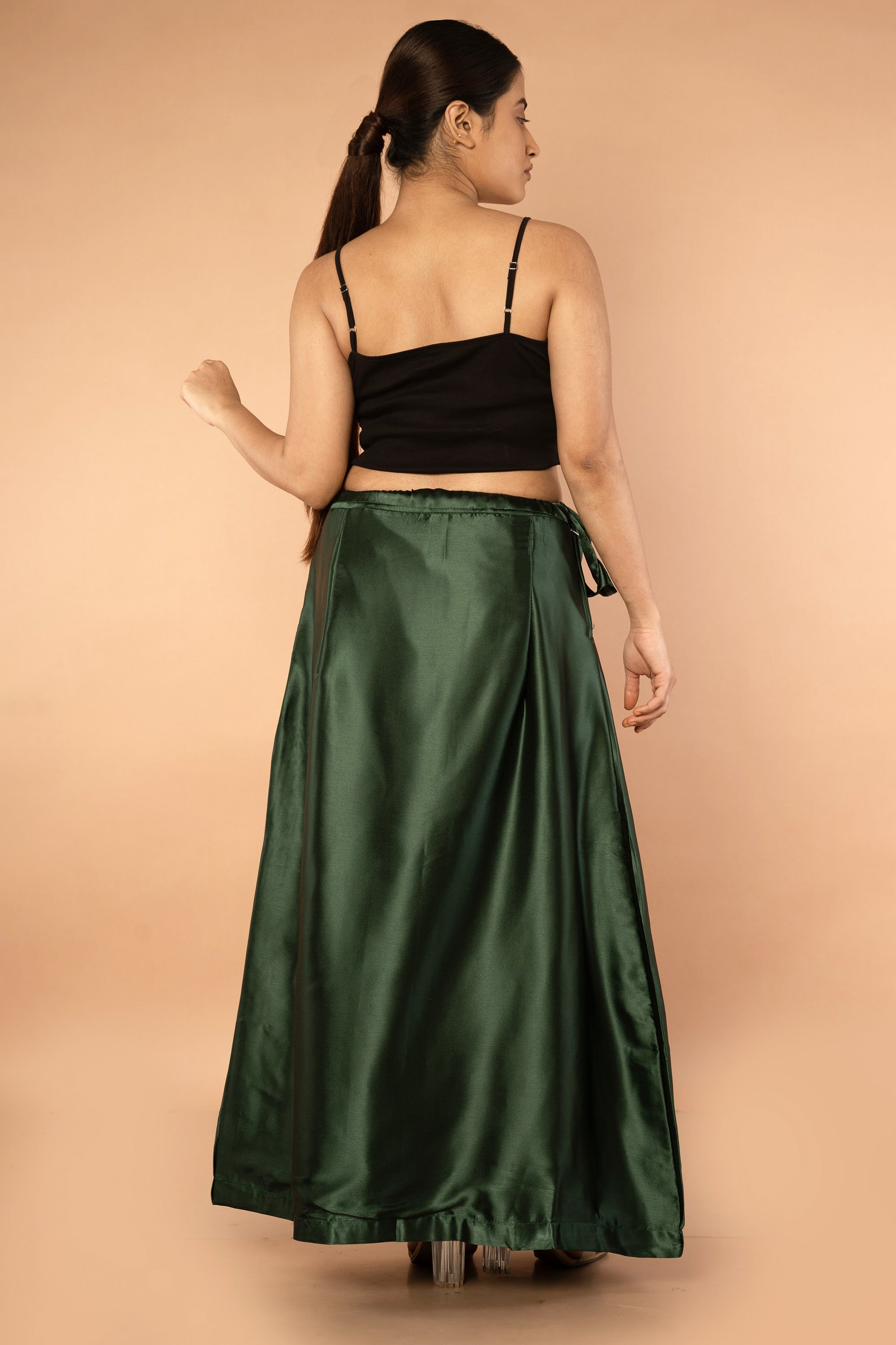 Green Forest Satin Petticoat - Sarla Creations