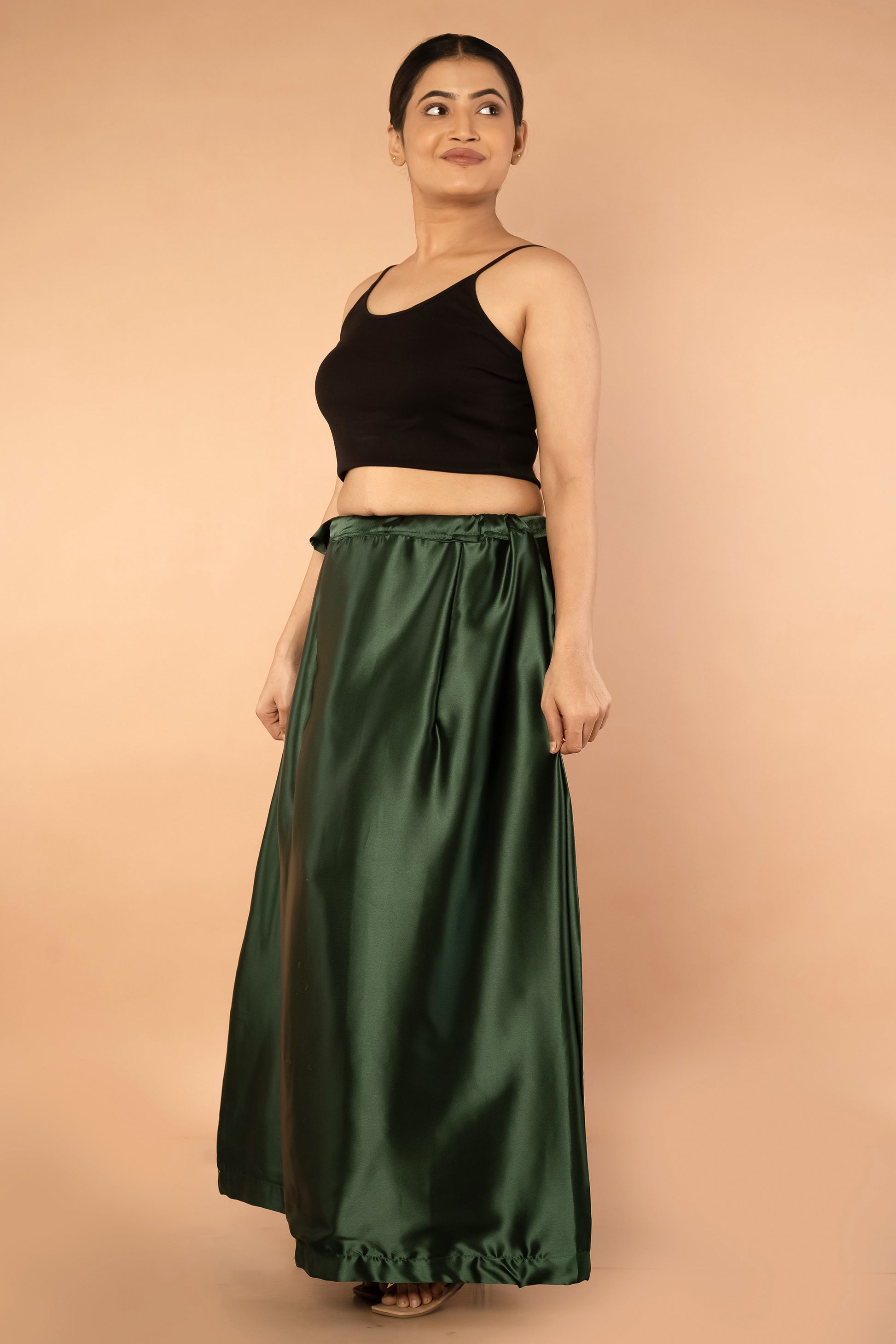 Green Forest Satin Petticoat - Sarla Creations