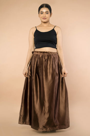 Chocolate Satin Petticoat - Sarla Creations