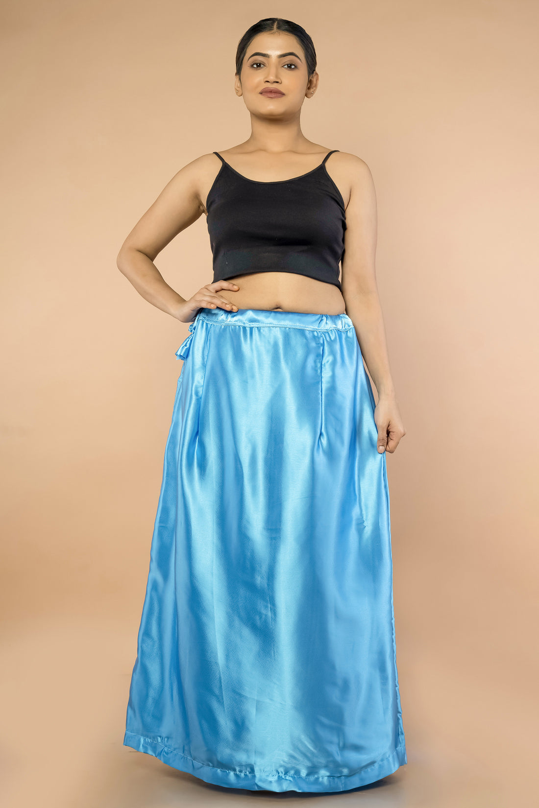 Blue Classic Satin Petticoat - Sarla Creations