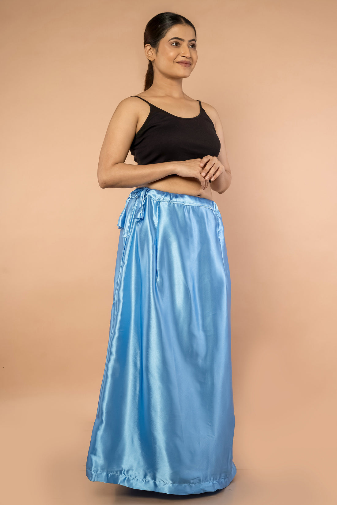 Blue Classic Satin Petticoat - Sarla Creations
