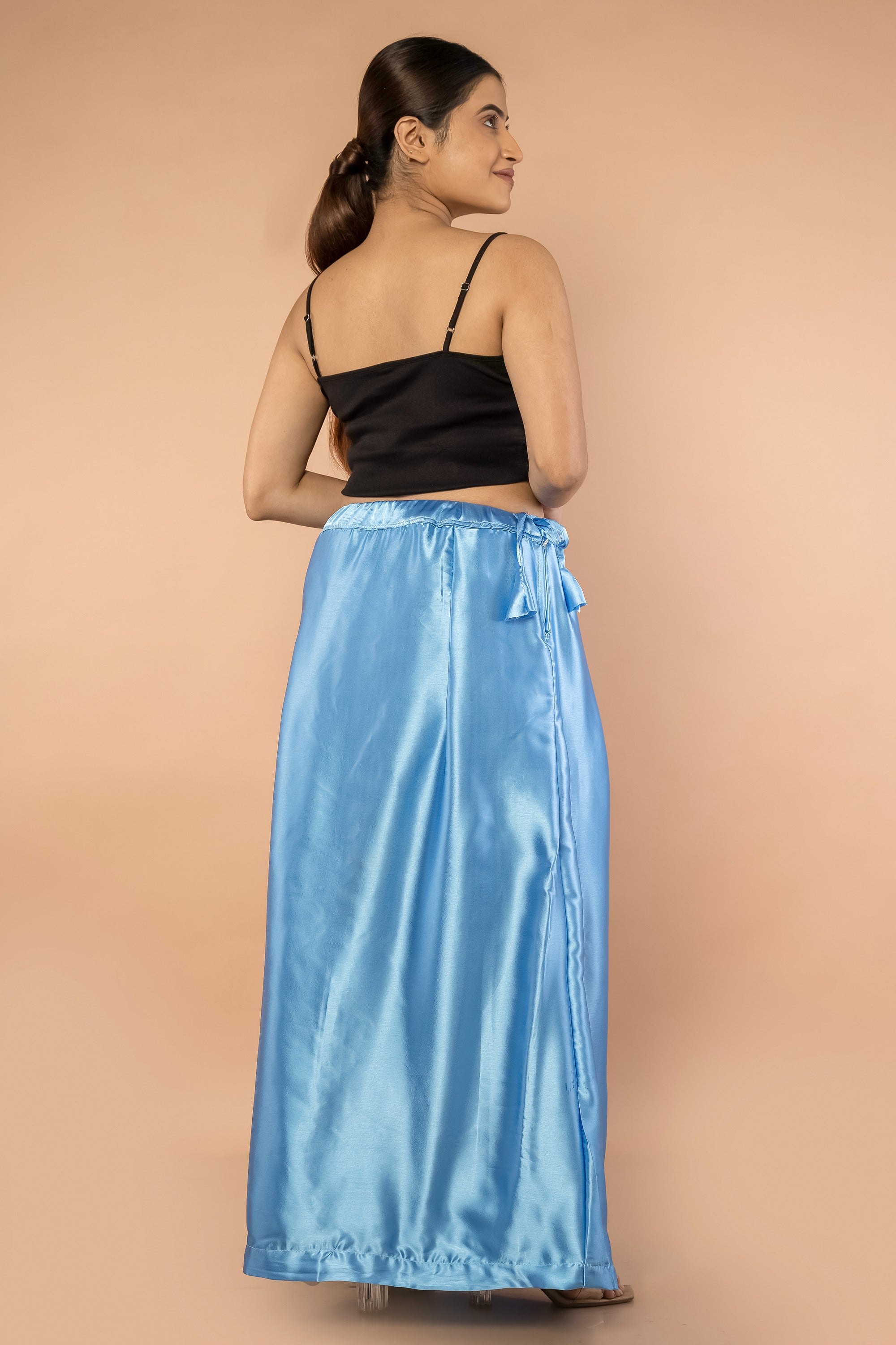 Blue Classic Satin Petticoat - Sarla Creations