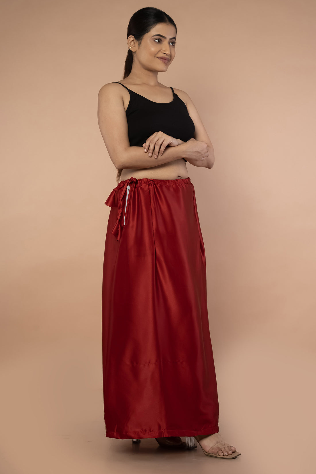 Maroon Satin Petticoat - Sarla Creations