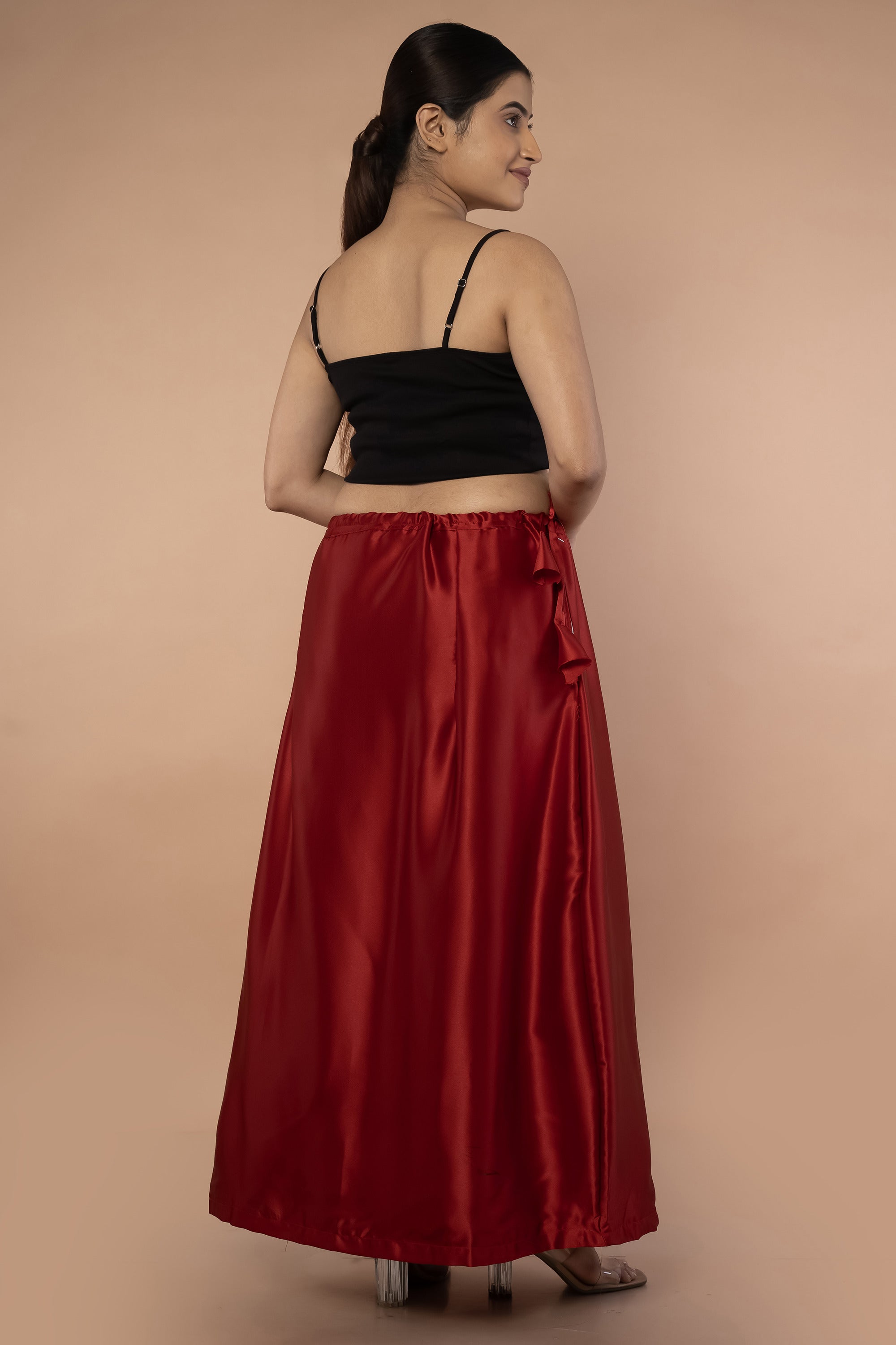 Maroon Satin Petticoat - Sarla Creations