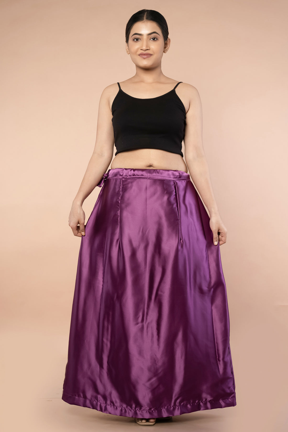 Purple Dark Satin Petticoat - Sarla Creations