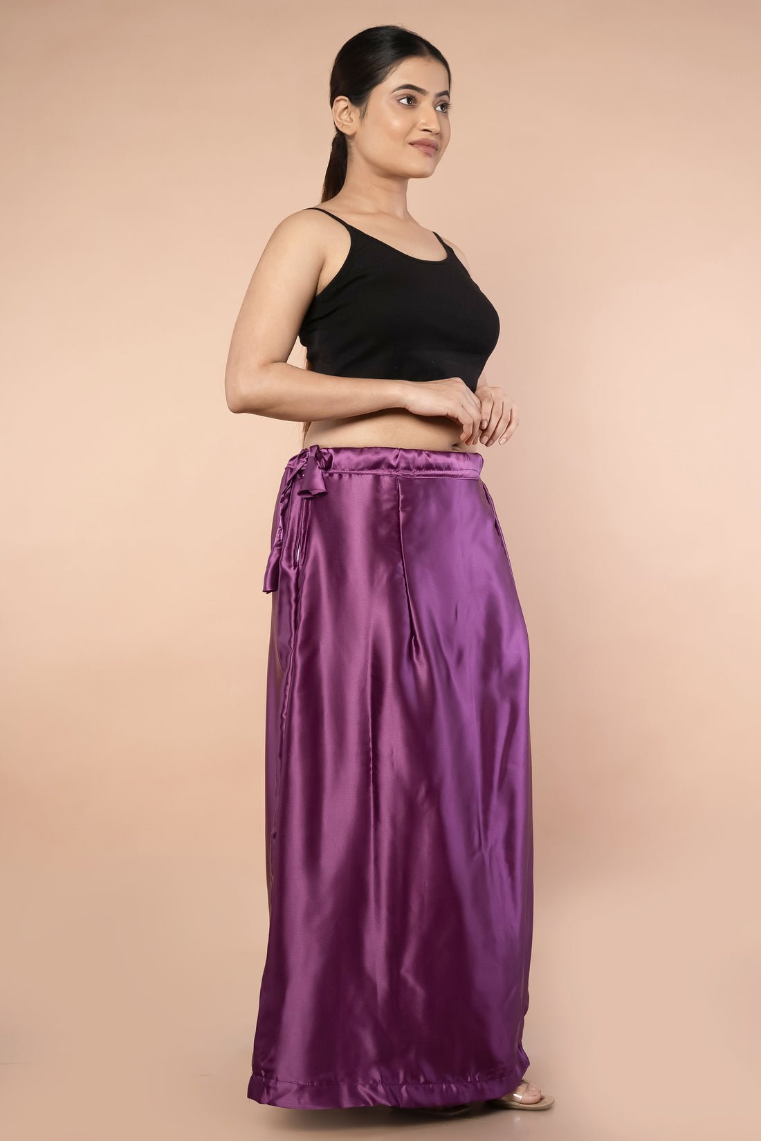 Purple Dark Satin Petticoat - Sarla Creations