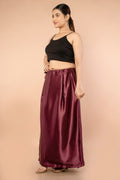 Wine Satin Petticoat - Sarla Creations