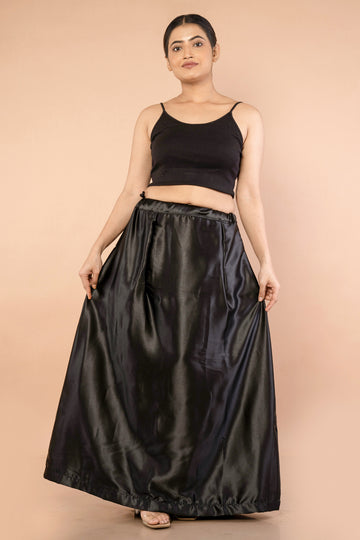 Black Satin Petticoat - Sarla Creations