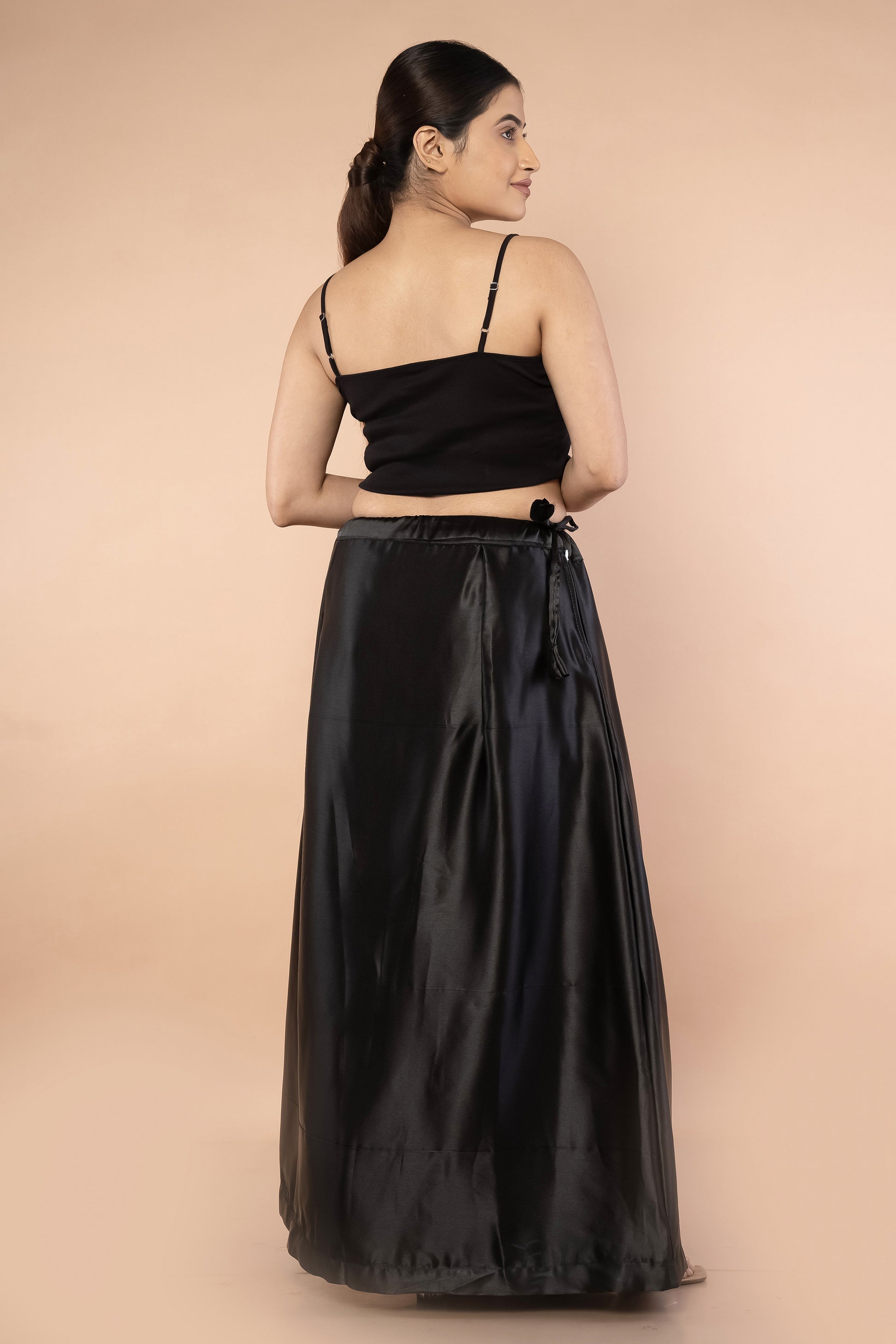 Black Satin Petticoat - Sarla Creations