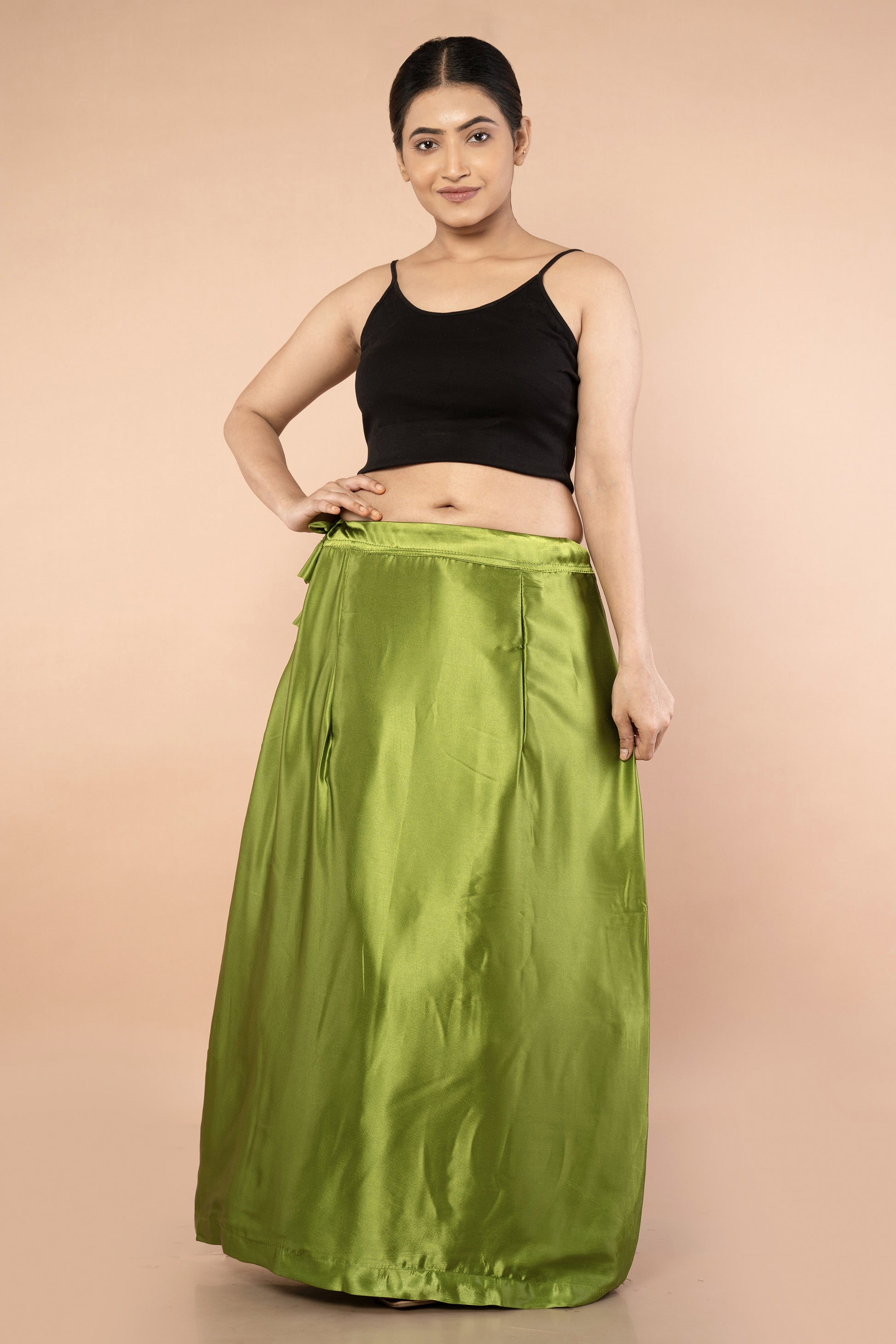 Green Classic Satin Petticoat - Sarla Creations