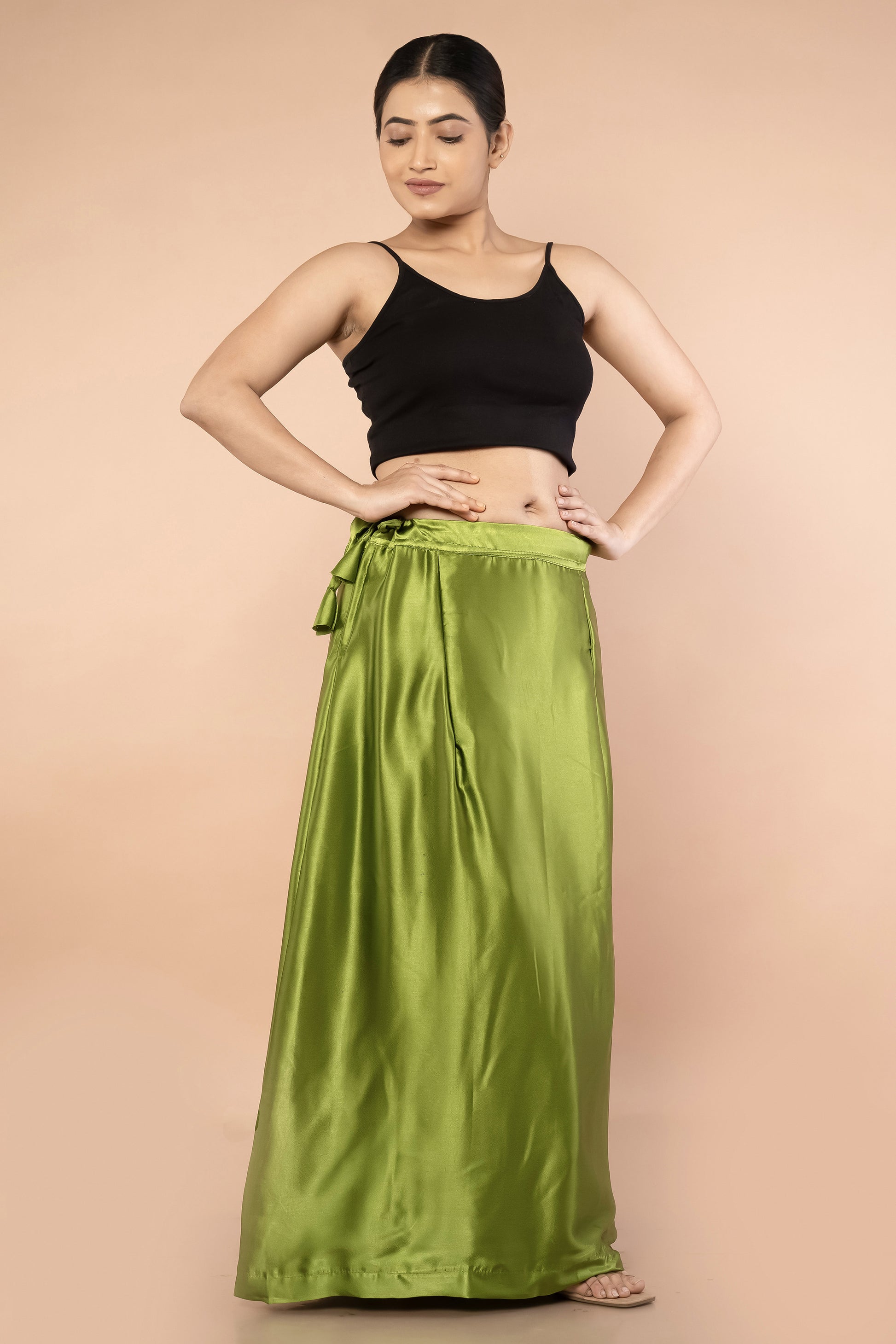 Green Classic Satin Petticoat - Sarla Creations
