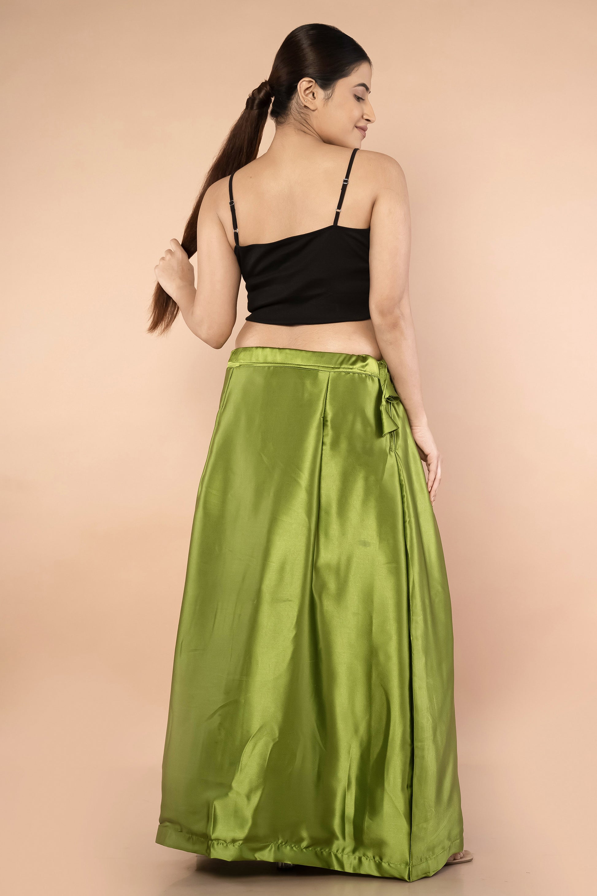 Green Classic Satin Petticoat - Sarla Creations