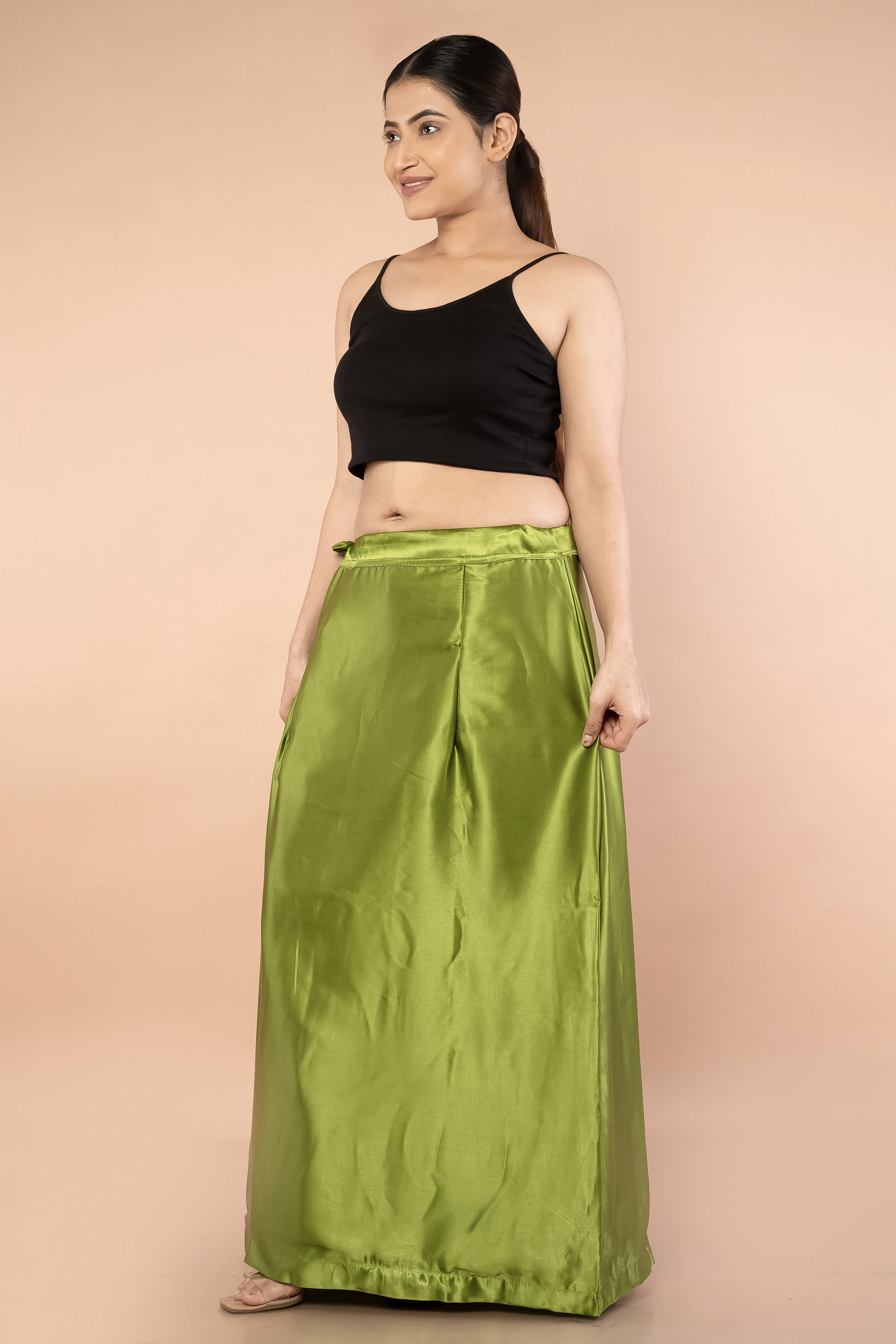 Green Classic Satin Petticoat - Sarla Creations