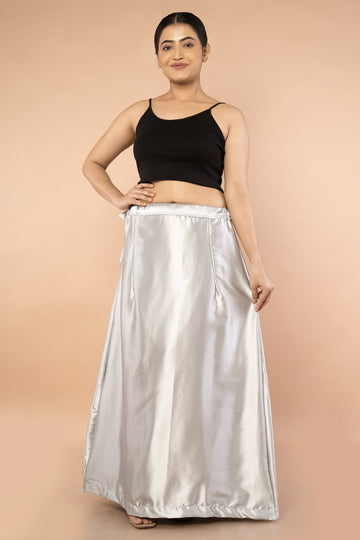 Grey Light Satin Petticoat - Sarla Creations