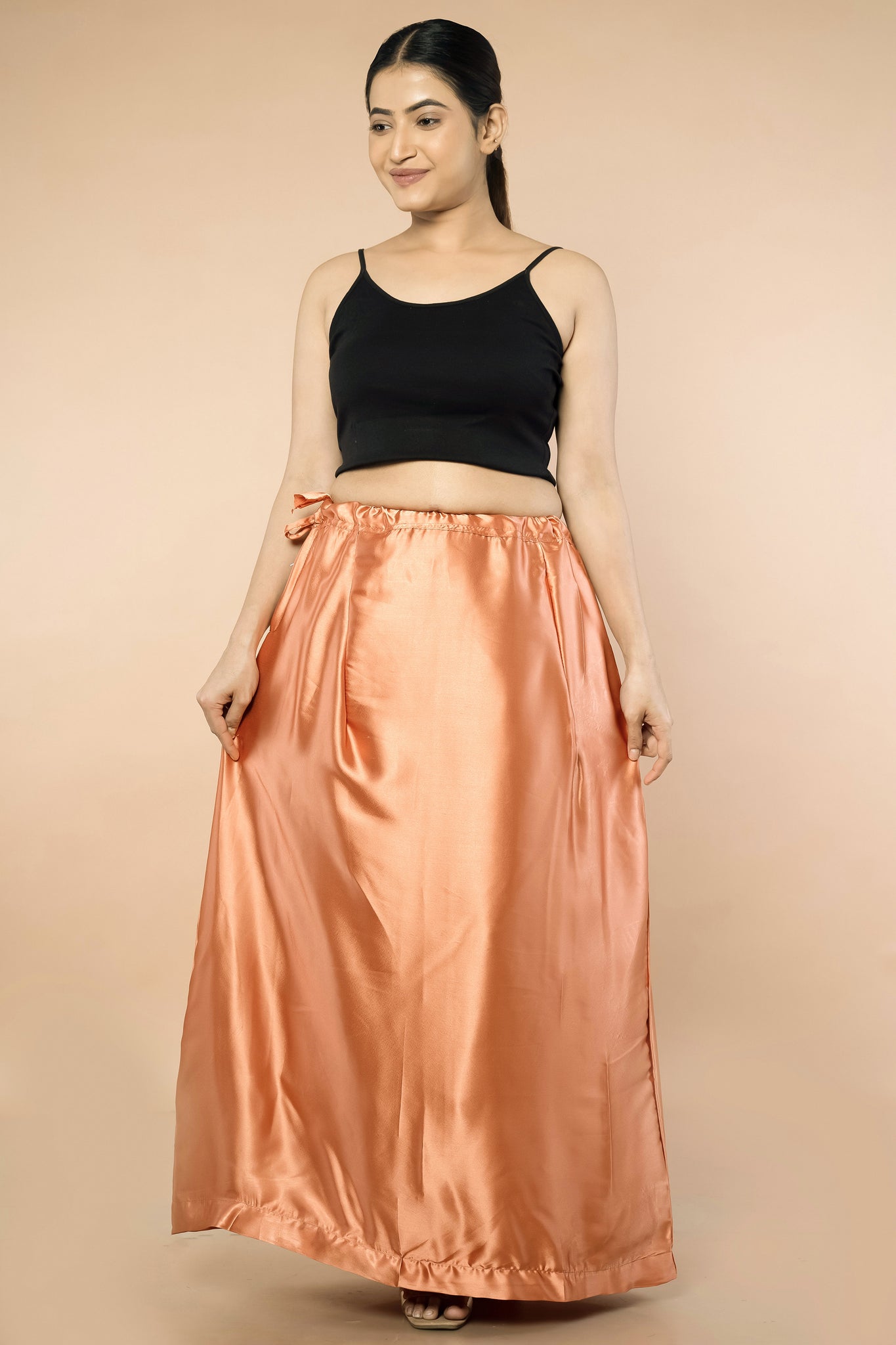Coral Satin Petticoat - Sarla Creations
