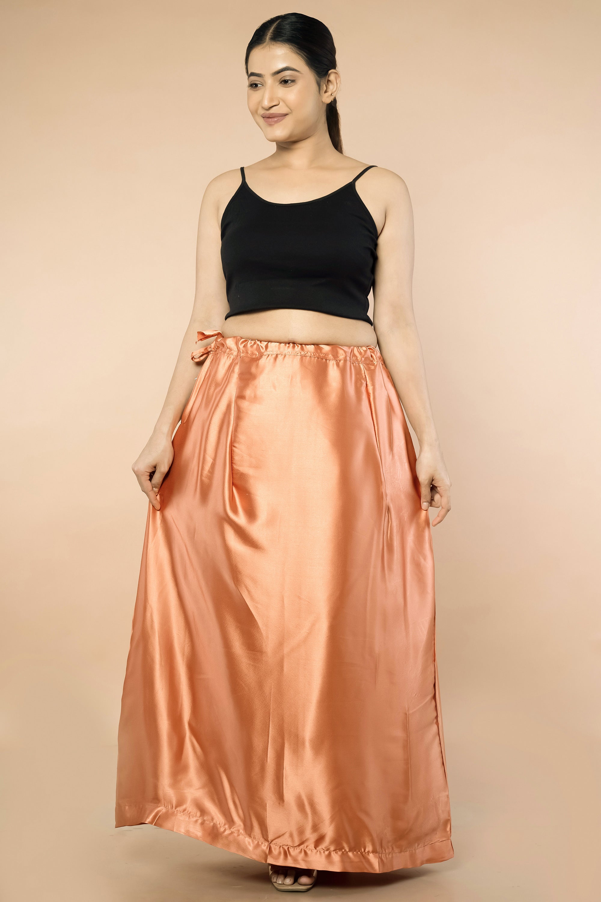 Coral Satin Petticoat - Sarla Creations
