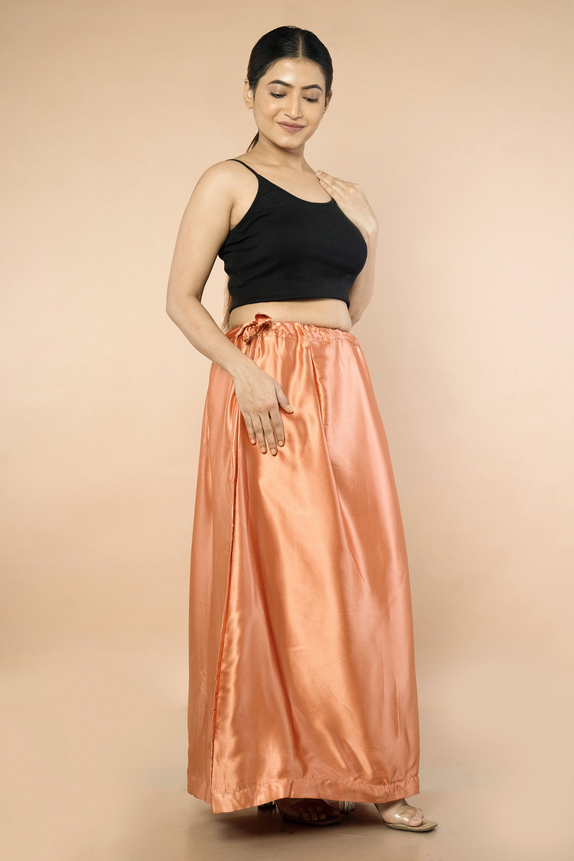 Coral Satin Petticoat - Sarla Creations