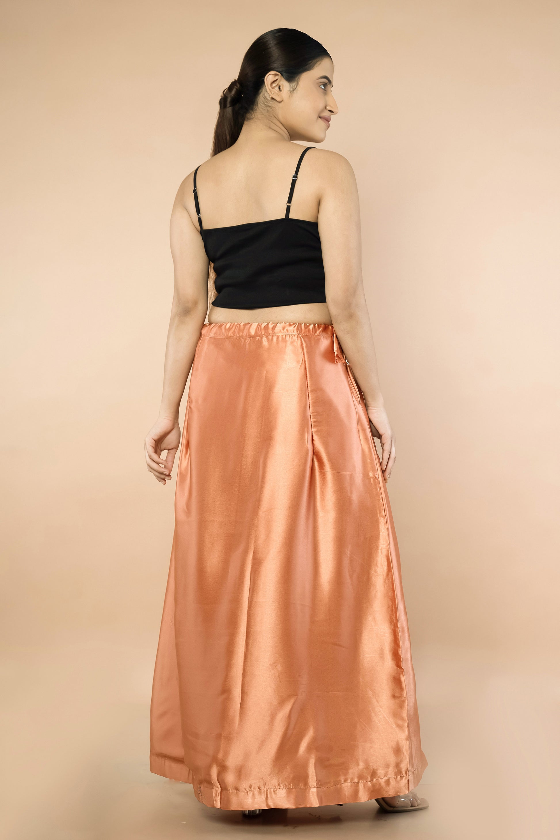 Coral Satin Petticoat - Sarla Creations