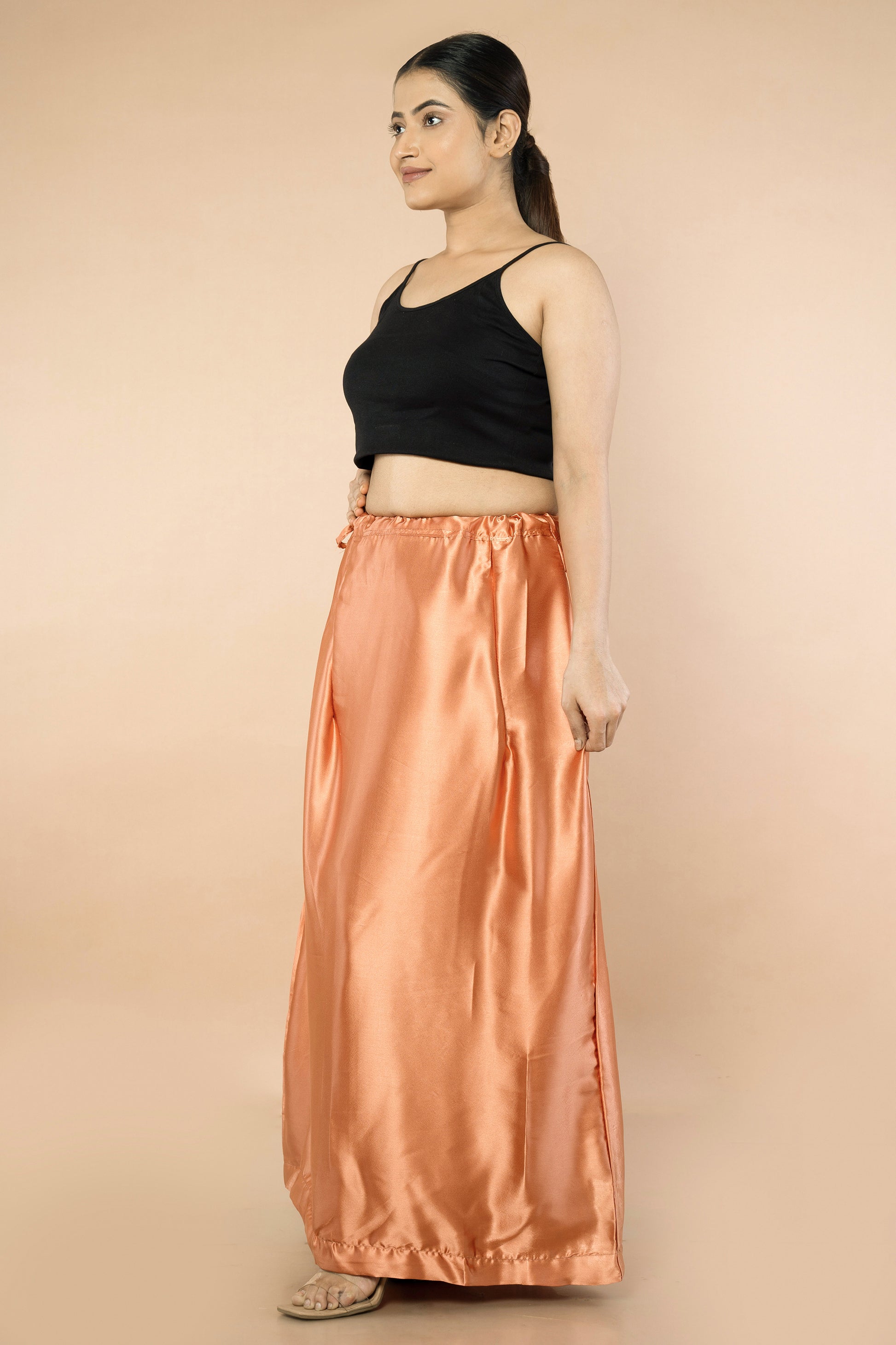 Coral Satin Petticoat - Sarla Creations