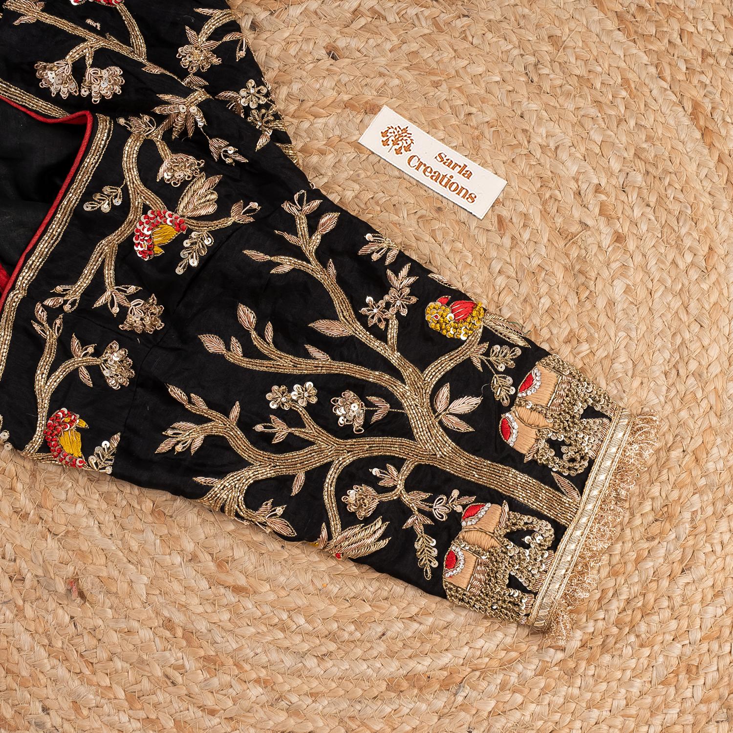Jungle Blouse (Black) - Sarla Creations