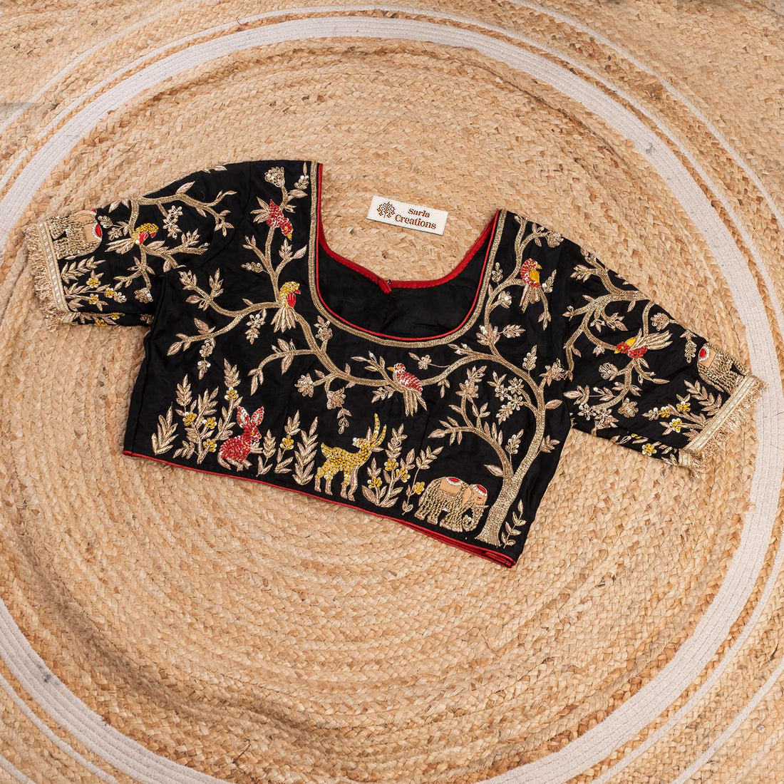 Jungle Blouse (Black) - Sarla Creations