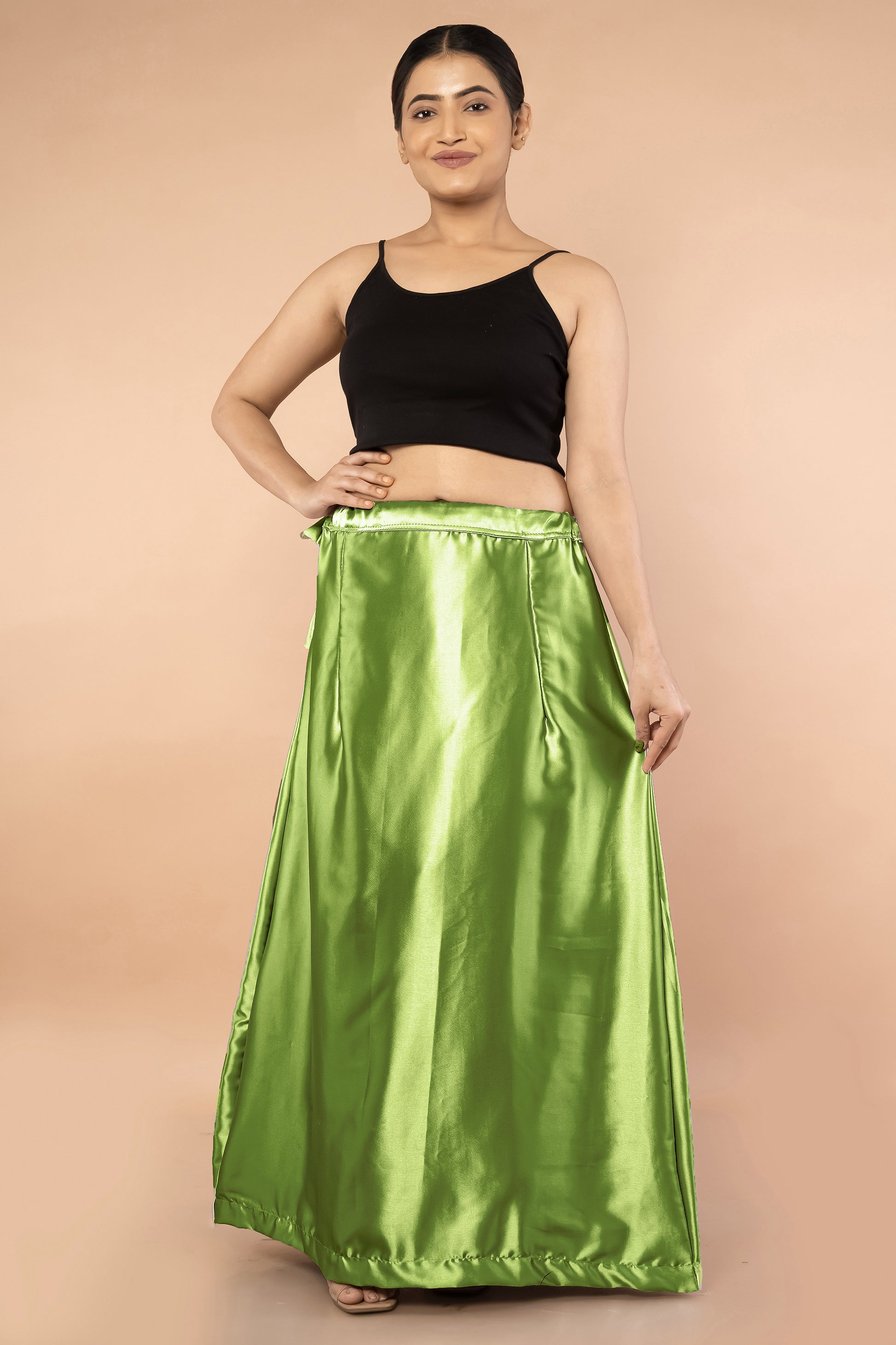 Green Light Satin Petticoat - Sarla Creations