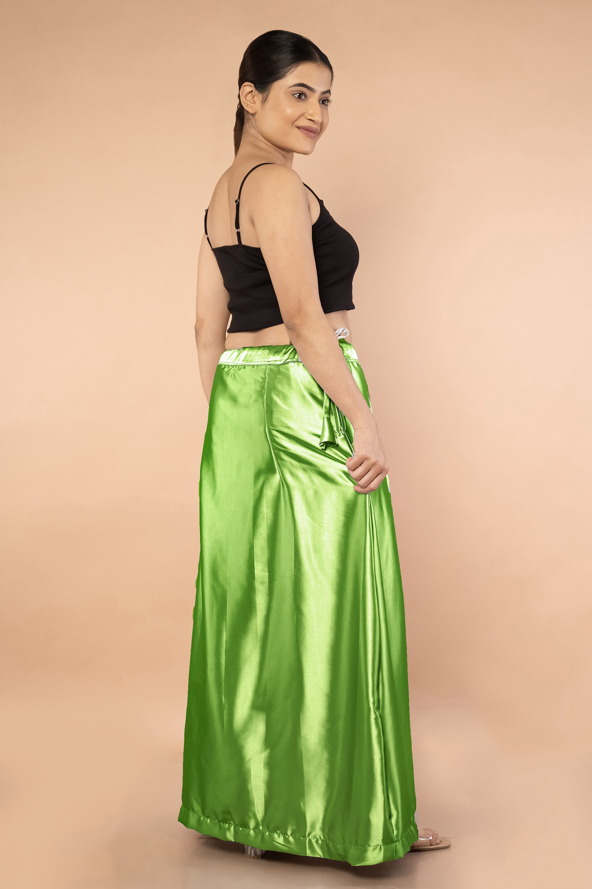 Green Light Satin Petticoat - Sarla Creations