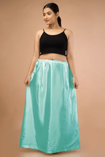 Mint Green Satin Petticoat - Sarla Creations