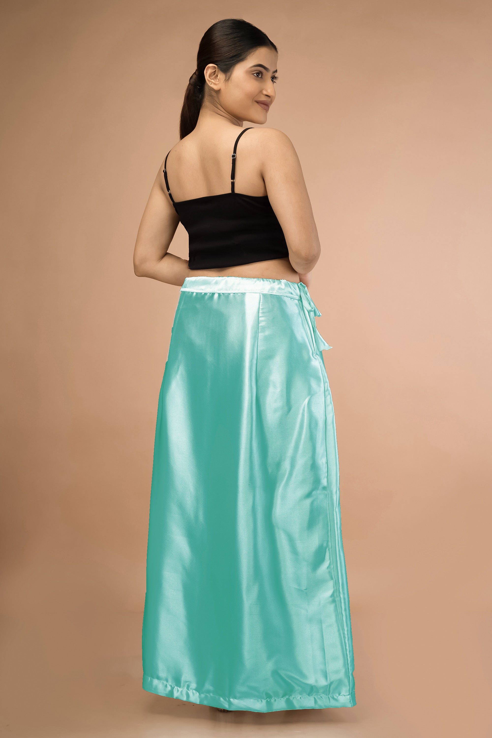 Mint Green Satin Petticoat - Sarla Creations