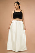 Offwhite Satin Petticoat - Sarla Creations