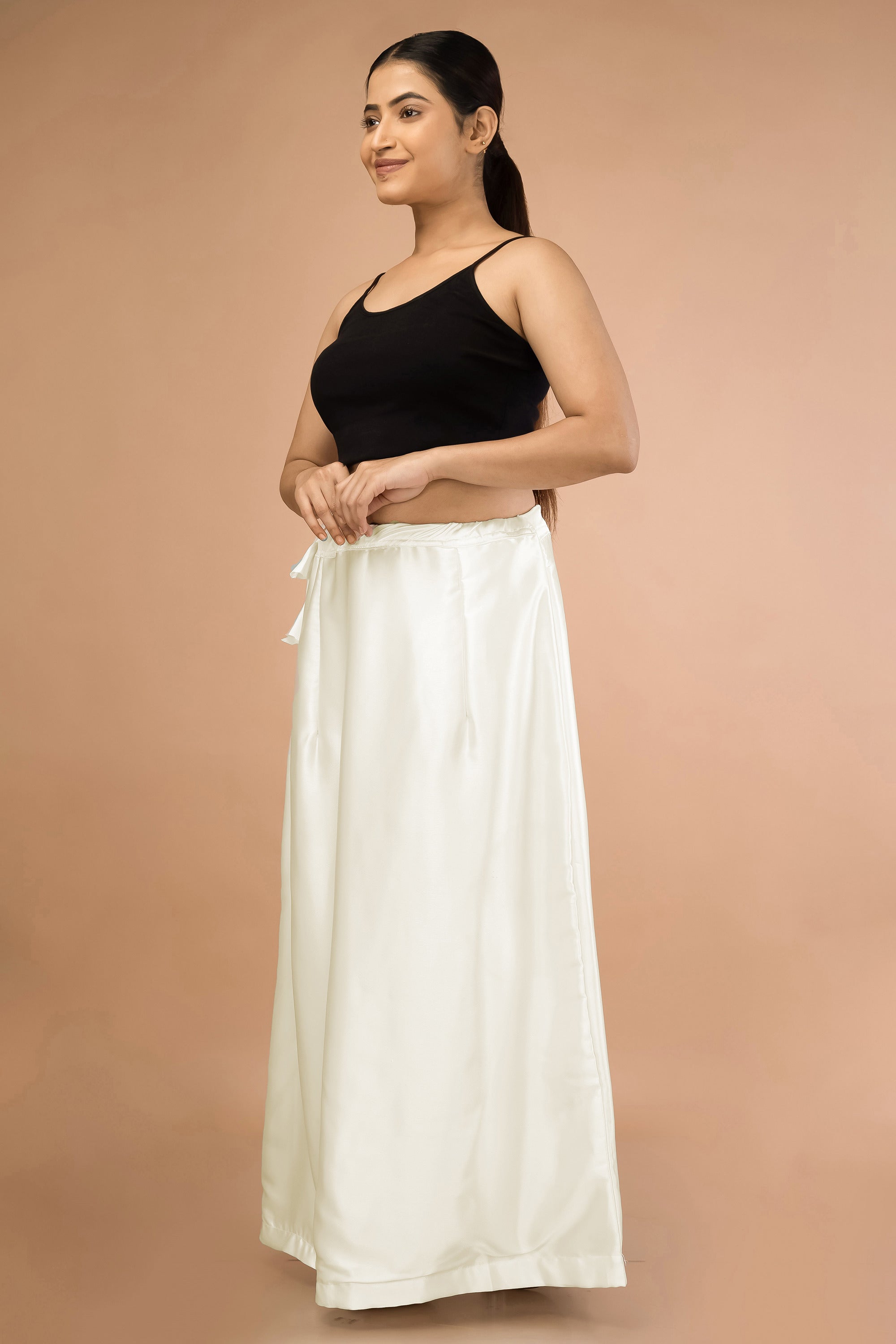 Dames Satijn Sari Petticoat Gestikte Verstelbare Taille Saree Dames Satijn Sari Petticoat Gestikte Verstelbare Taille Saree