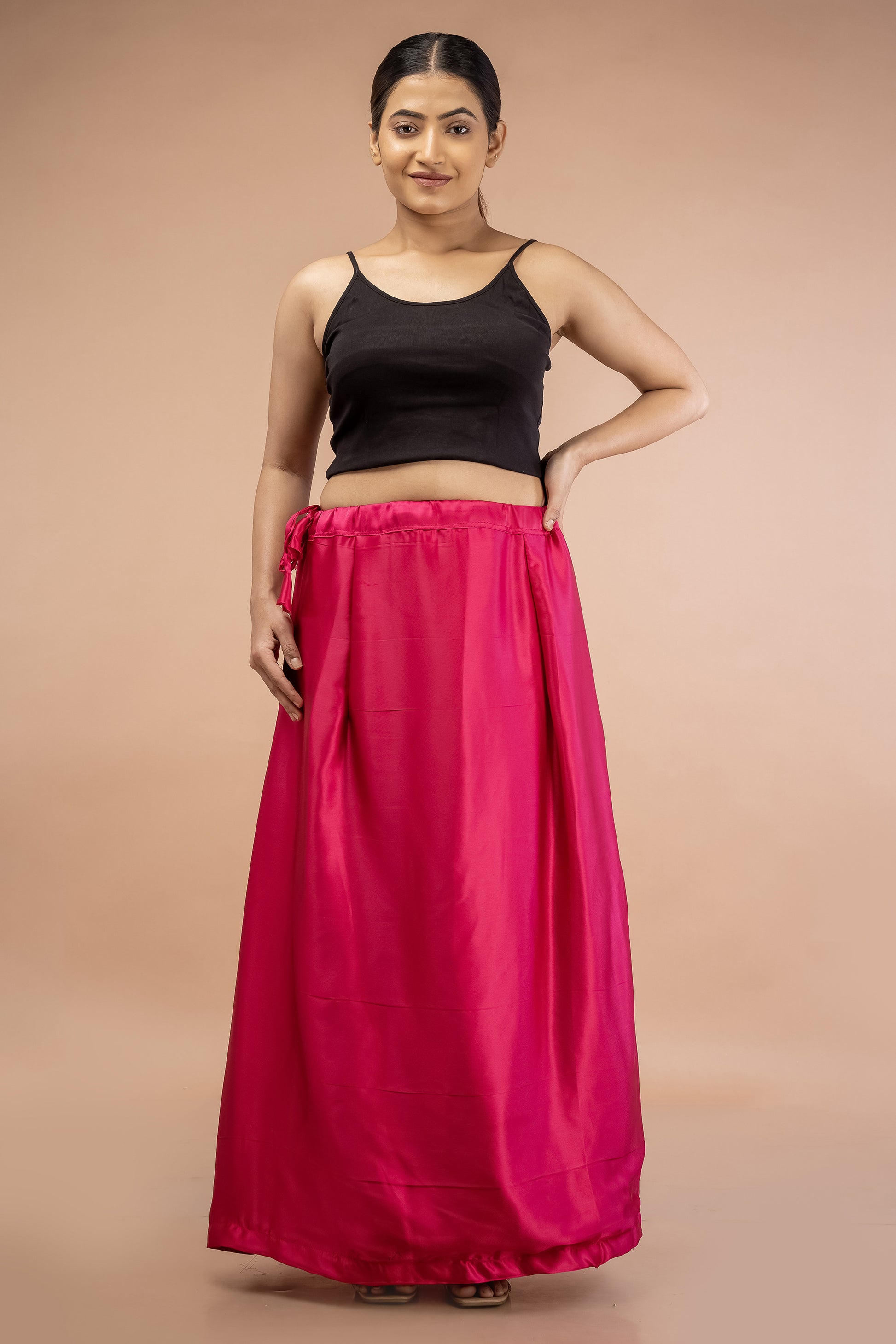 Pink Rani Satin Petticoat - Sarla Creations