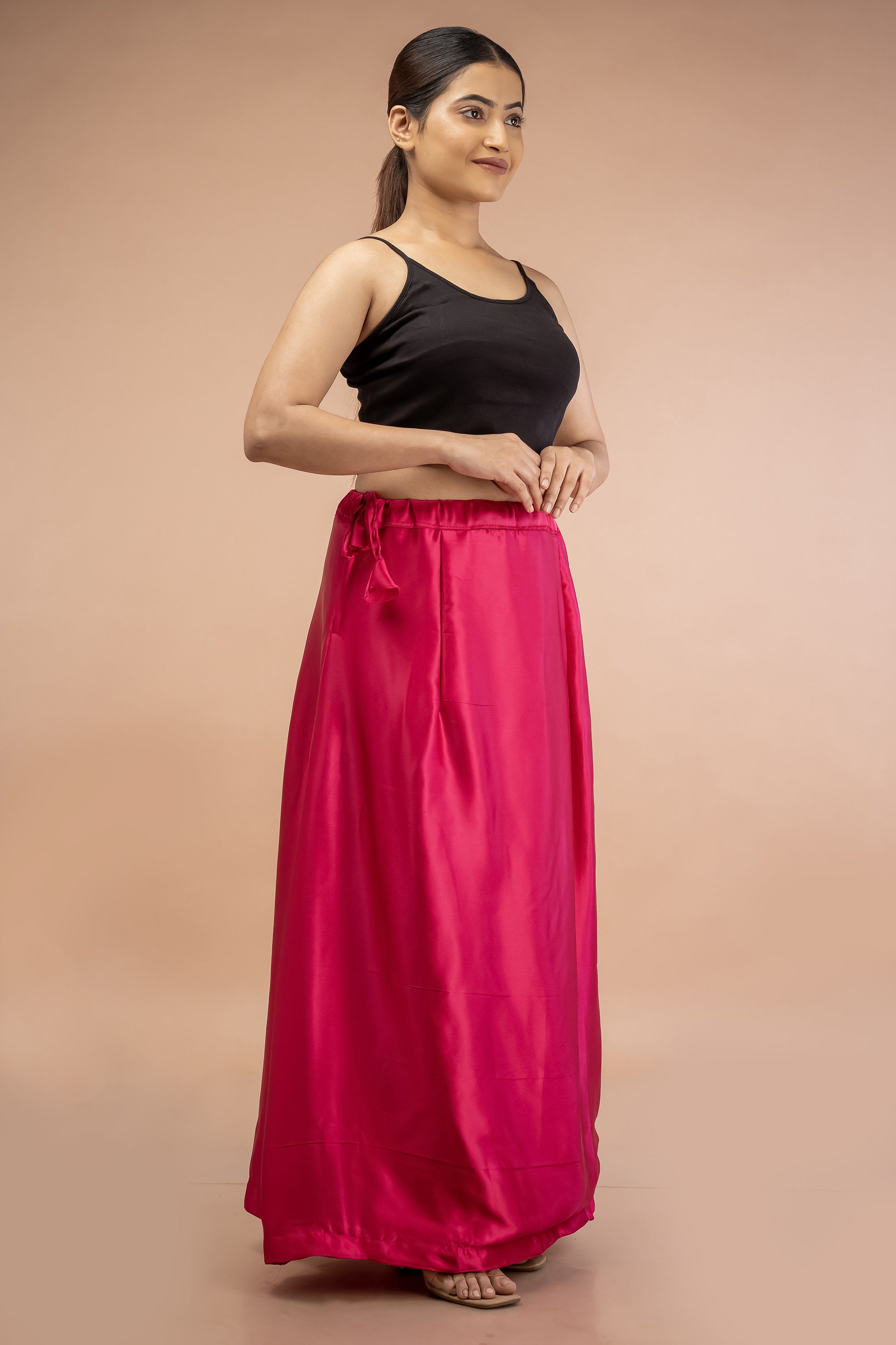 Pink Rani Satin Petticoat - Sarla Creations