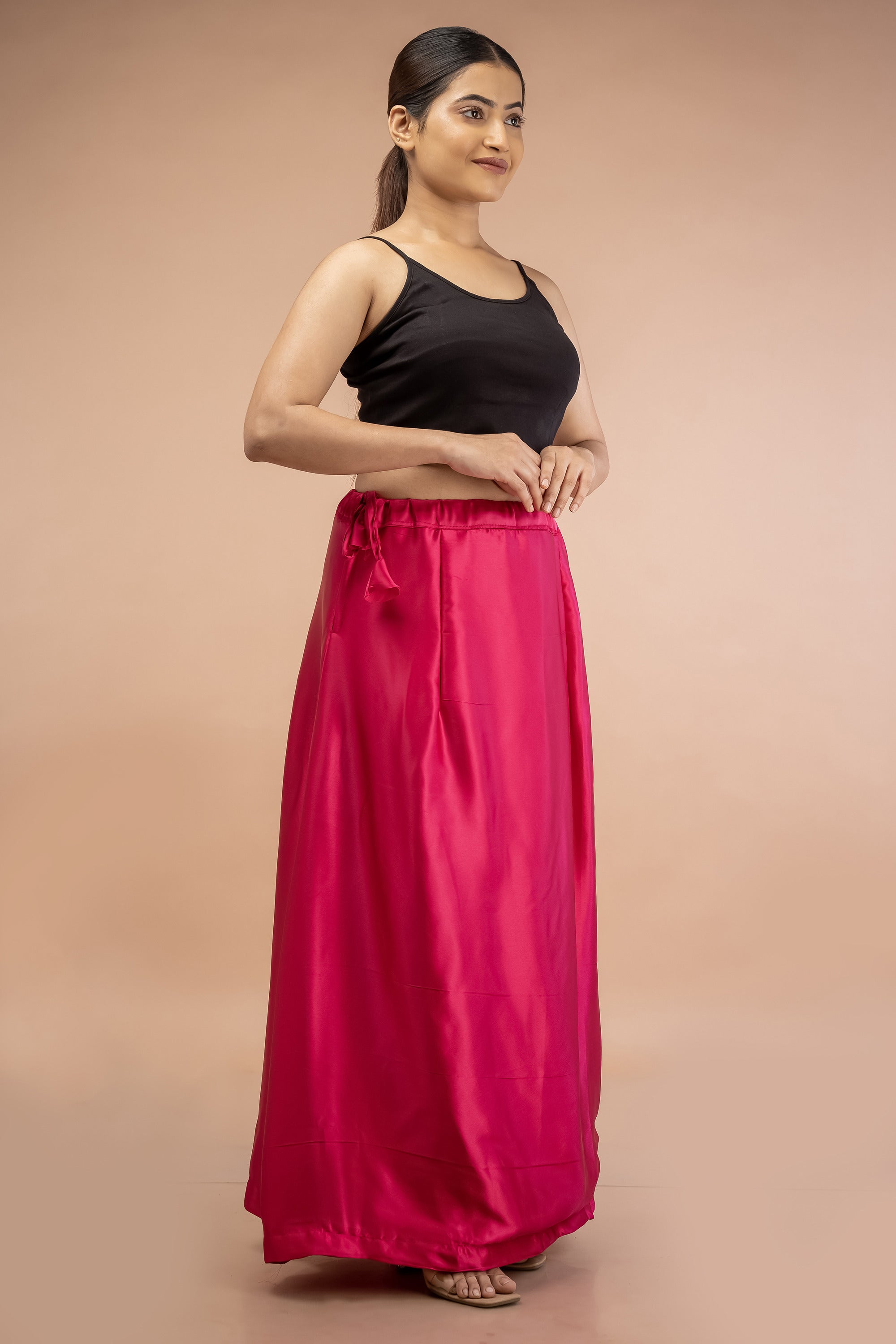Pink Rani Satin Petticoat - Sarla Creations