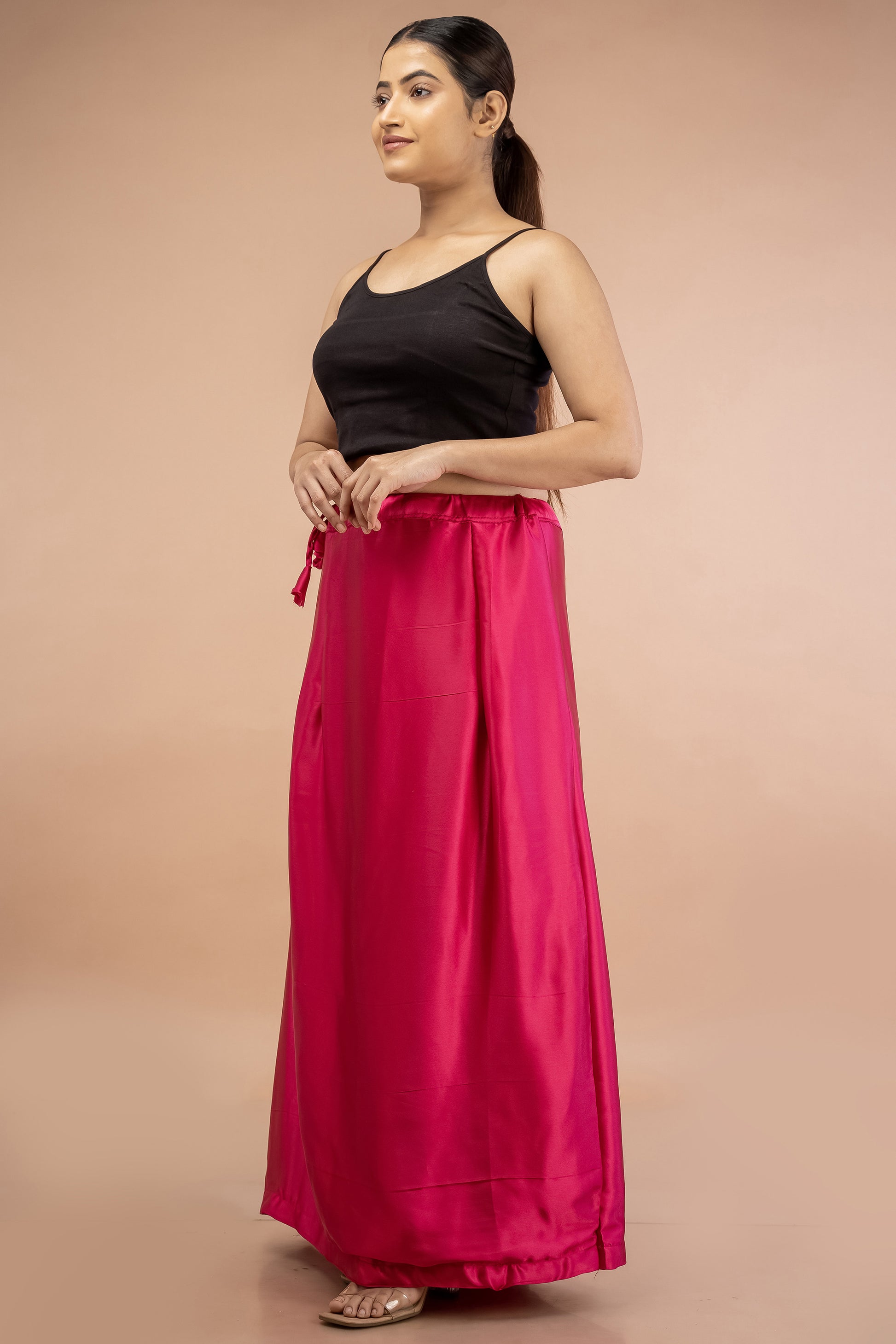 Pink Rani Satin Petticoat - Sarla Creations
